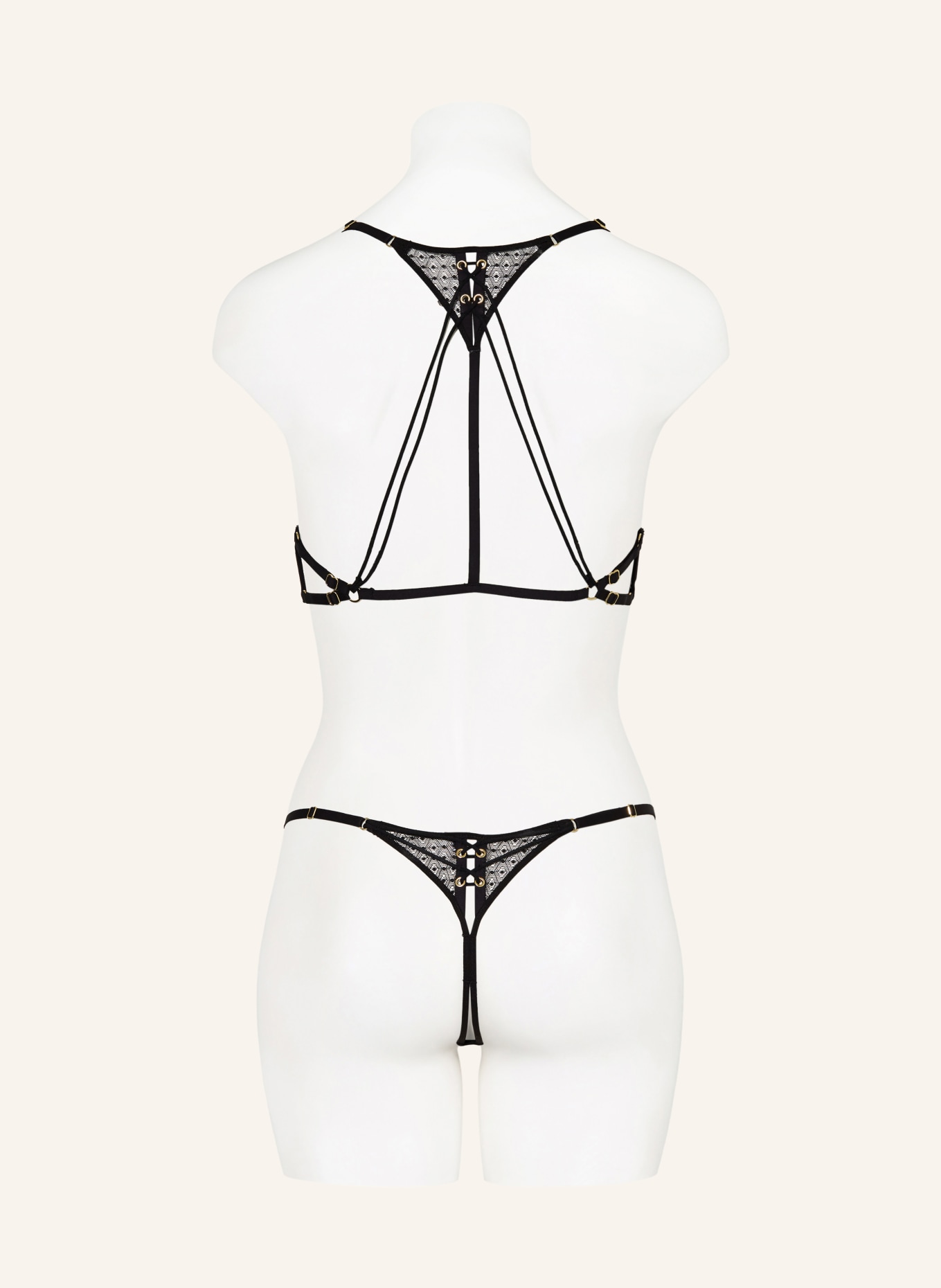 Aubade Set SECRET LANGUAGE: Triangel-BH und String: SCHWARZ / GOLD