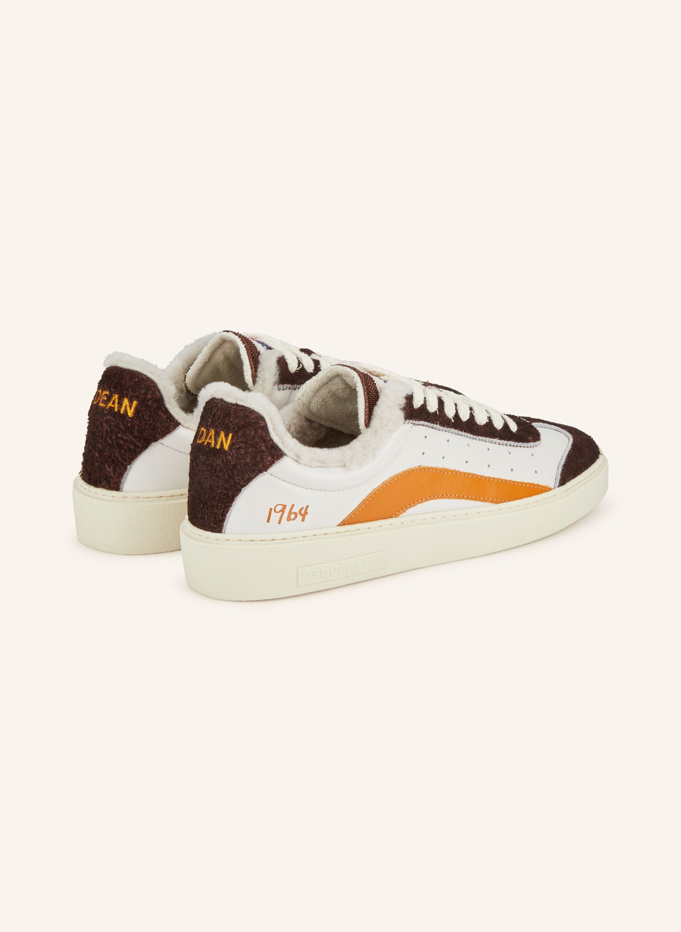 DSQUARED2 Sneaker RIDER: WEISS / DUNKELBRAUN