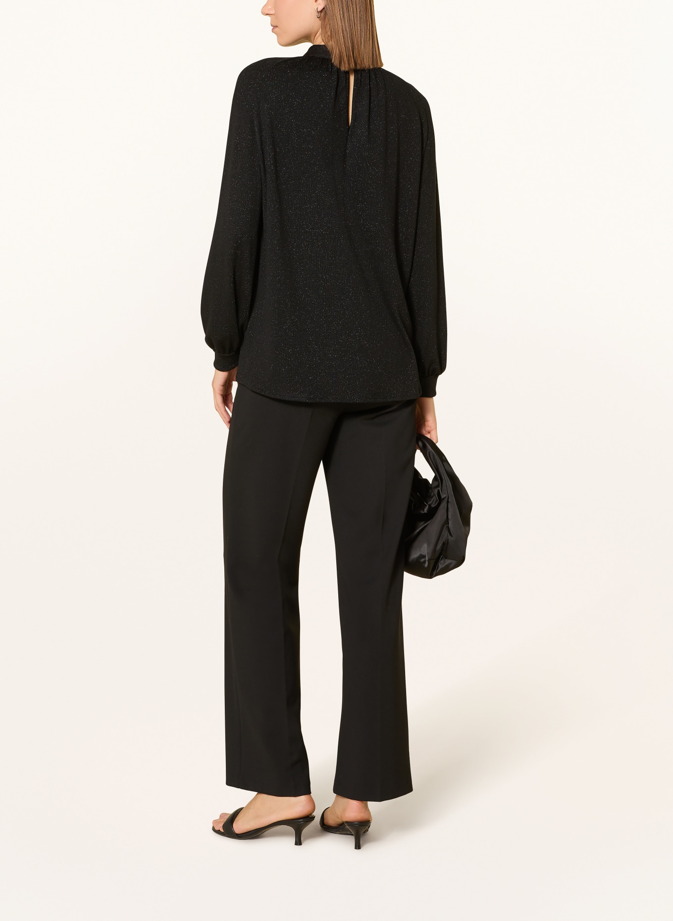 ETERNA Blusenshirt mit Glitzergarn: SCHWARZ / SILBER