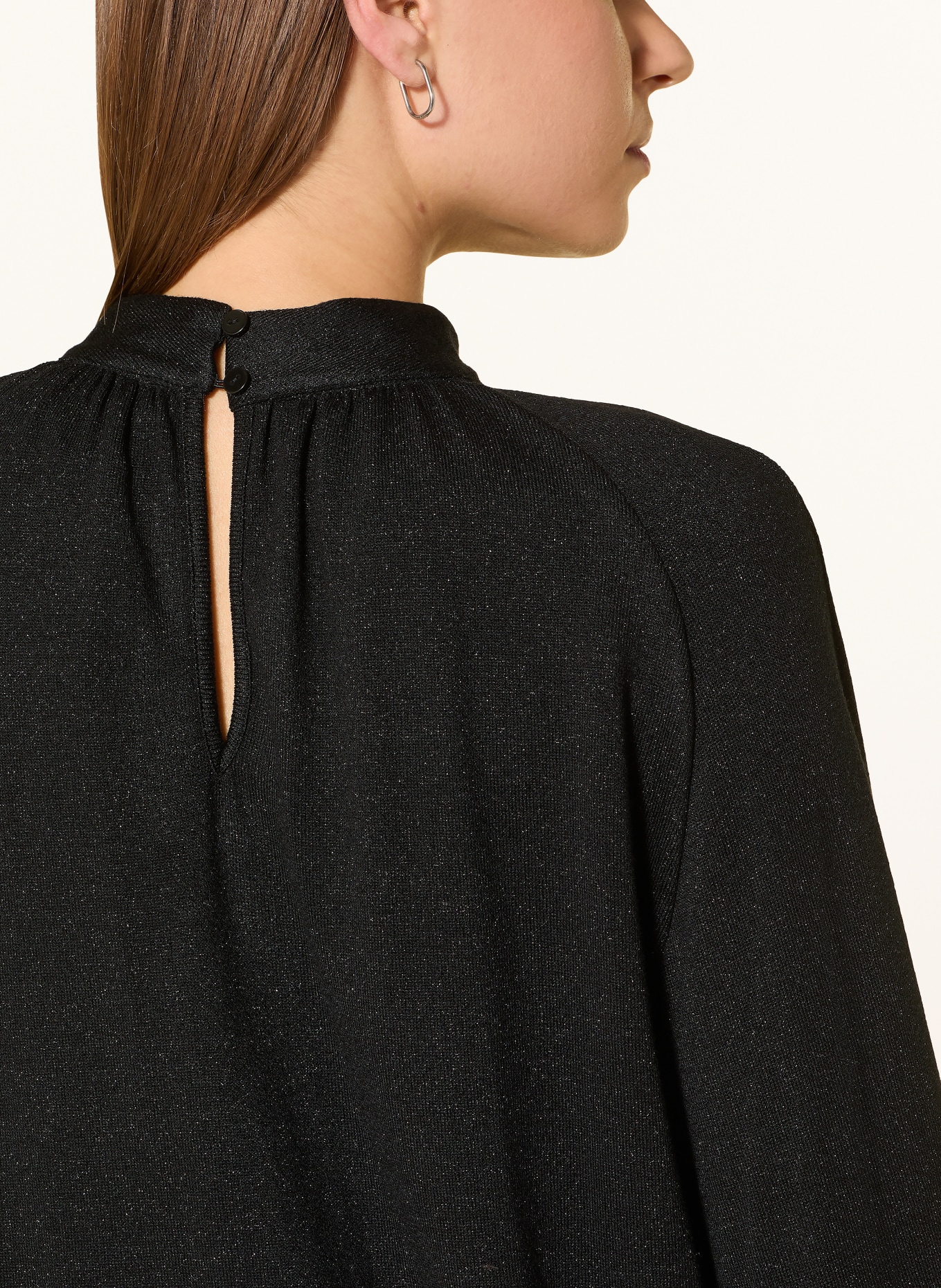 ETERNA Blusenshirt mit Glitzergarn: SCHWARZ / SILBER