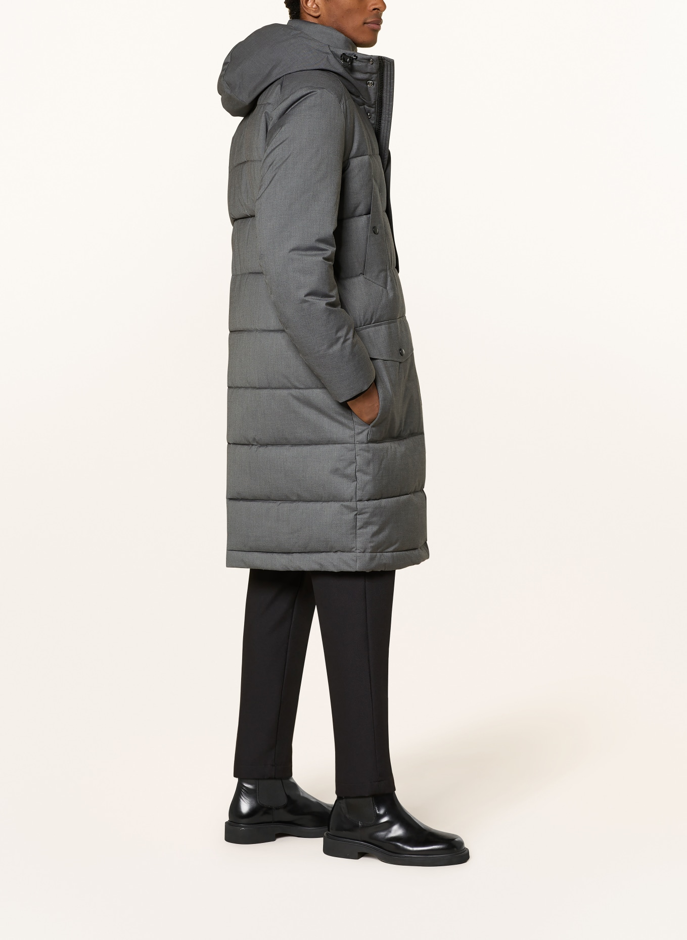 STRELLSON Steppmantel mit Blende: GRAU