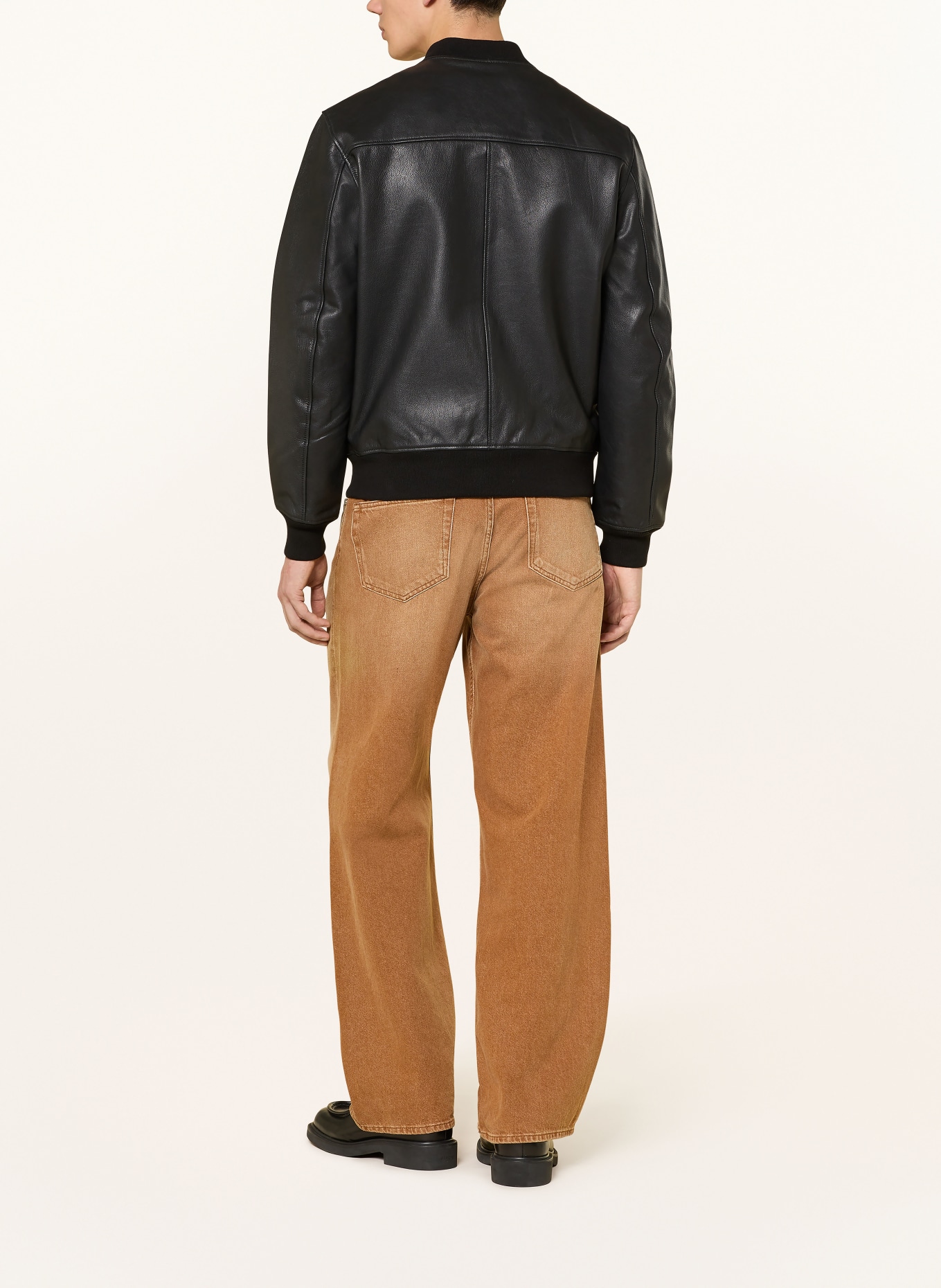 SANDRO Lederblouson: SCHWARZ