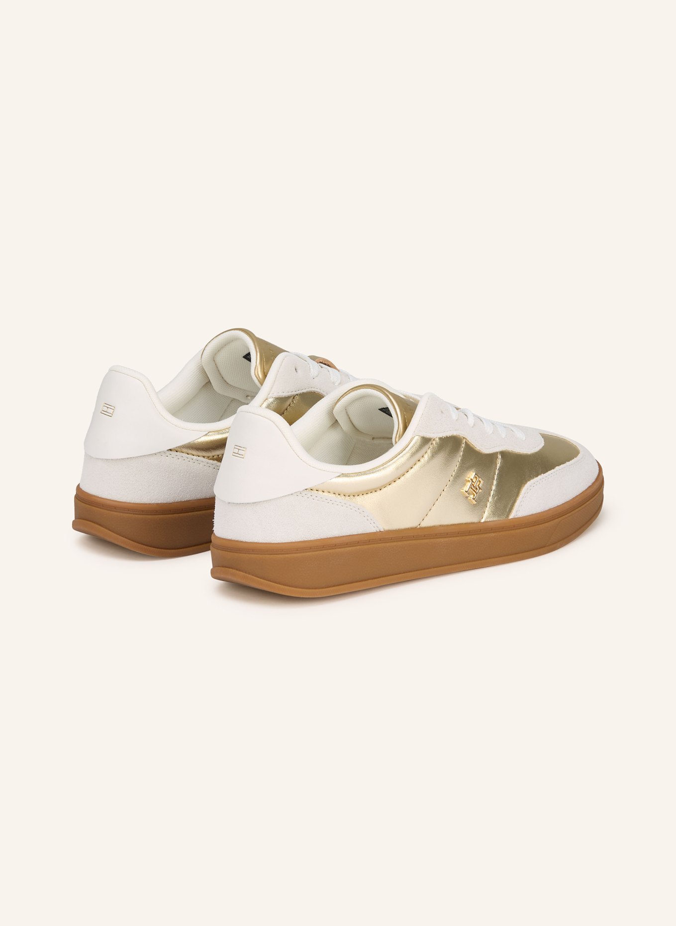TOMMY HILFIGER Sneaker JACKIE: ECRU / GOLD
