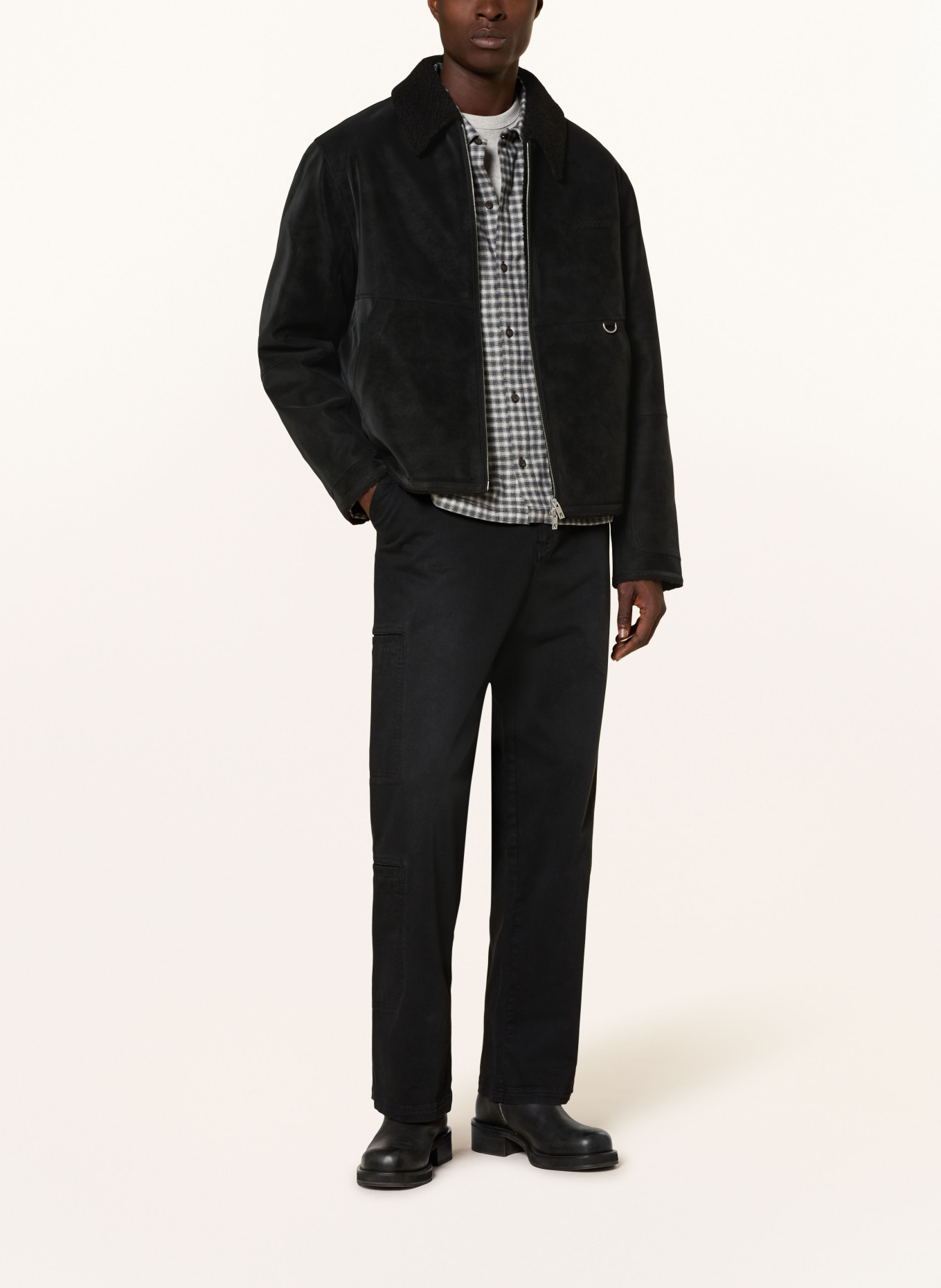 REPRESENT Overjacket in Lederoptik: SCHWARZ