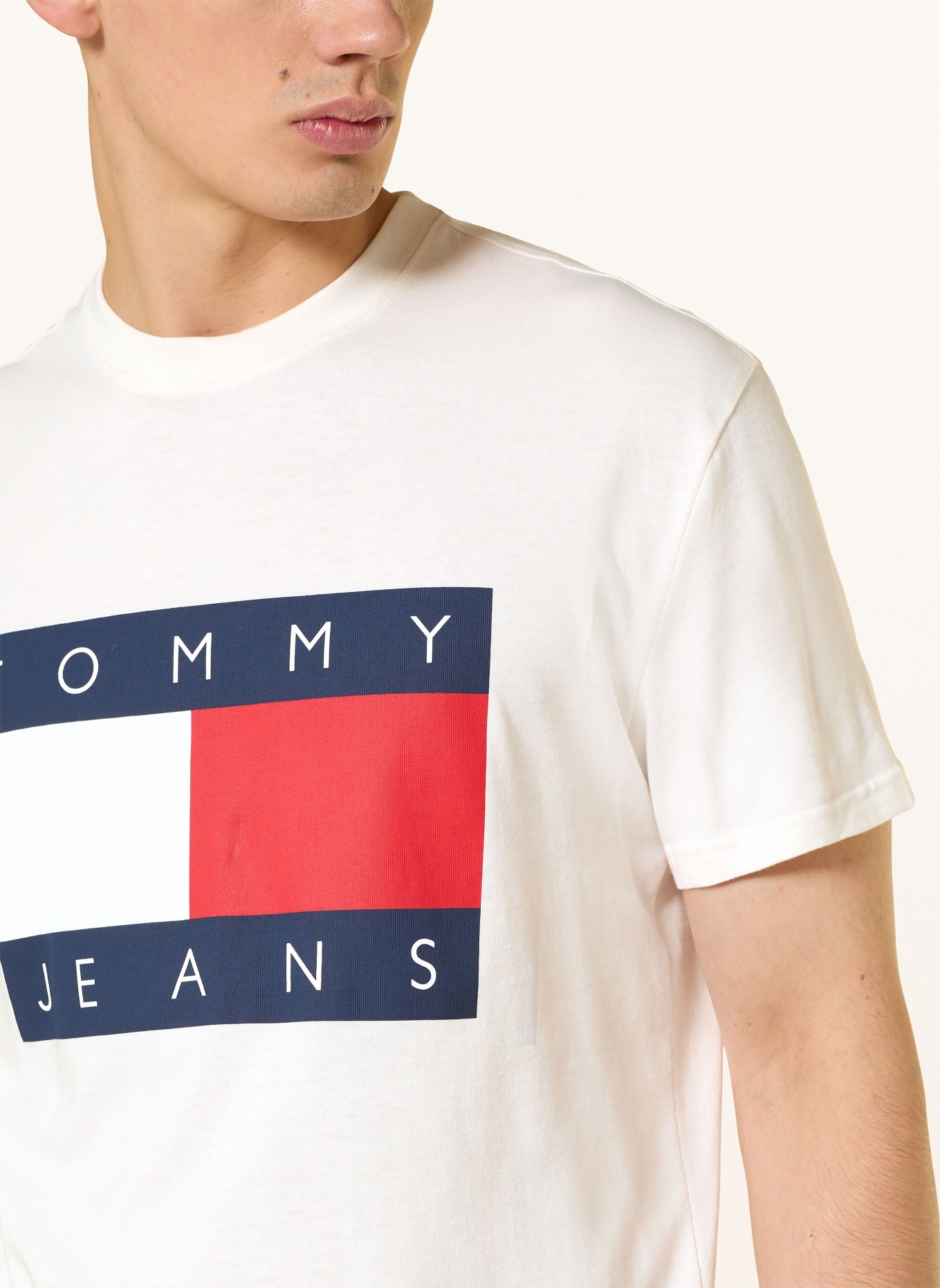 TOMMY JEANS T-Shirt: WEISS / ROT / DUNKELBLAU
