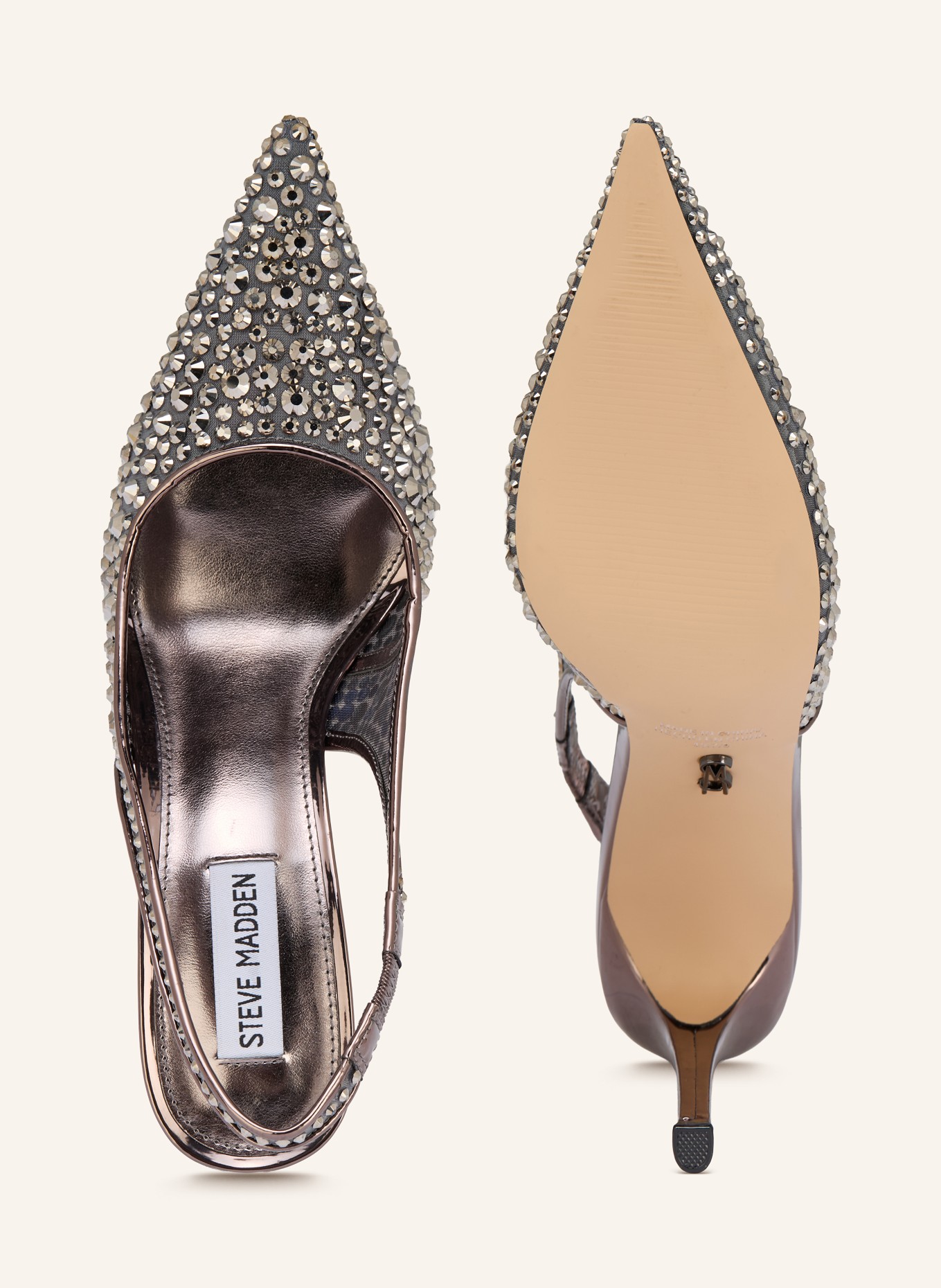 STEVE MADDEN Slingpumps REYES mit Schmucksteinen: SILBER