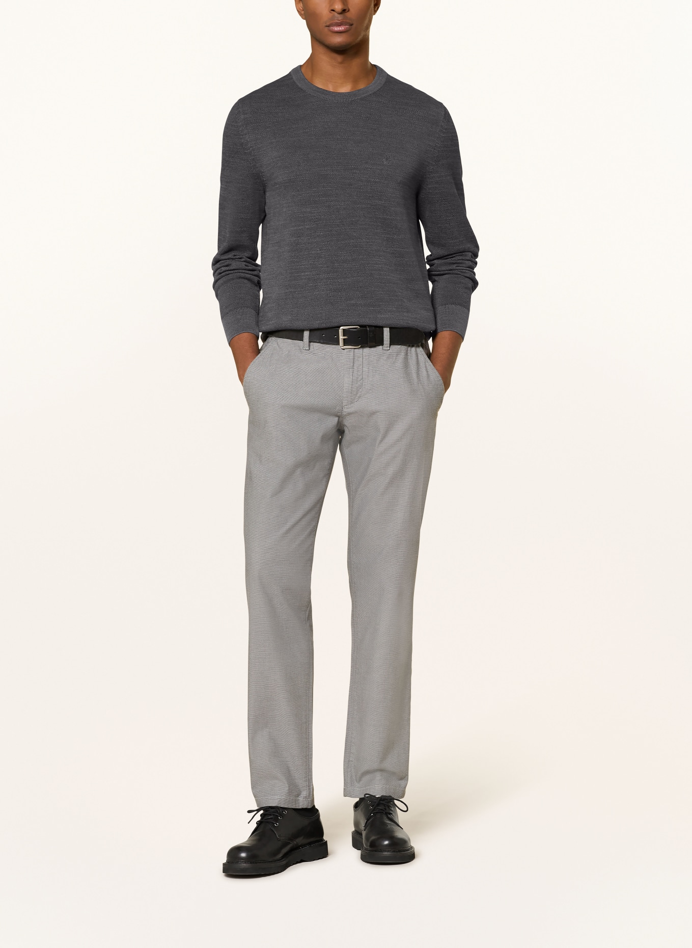 Marc O'Polo Piqué-Pullover: DUNKELGRAU