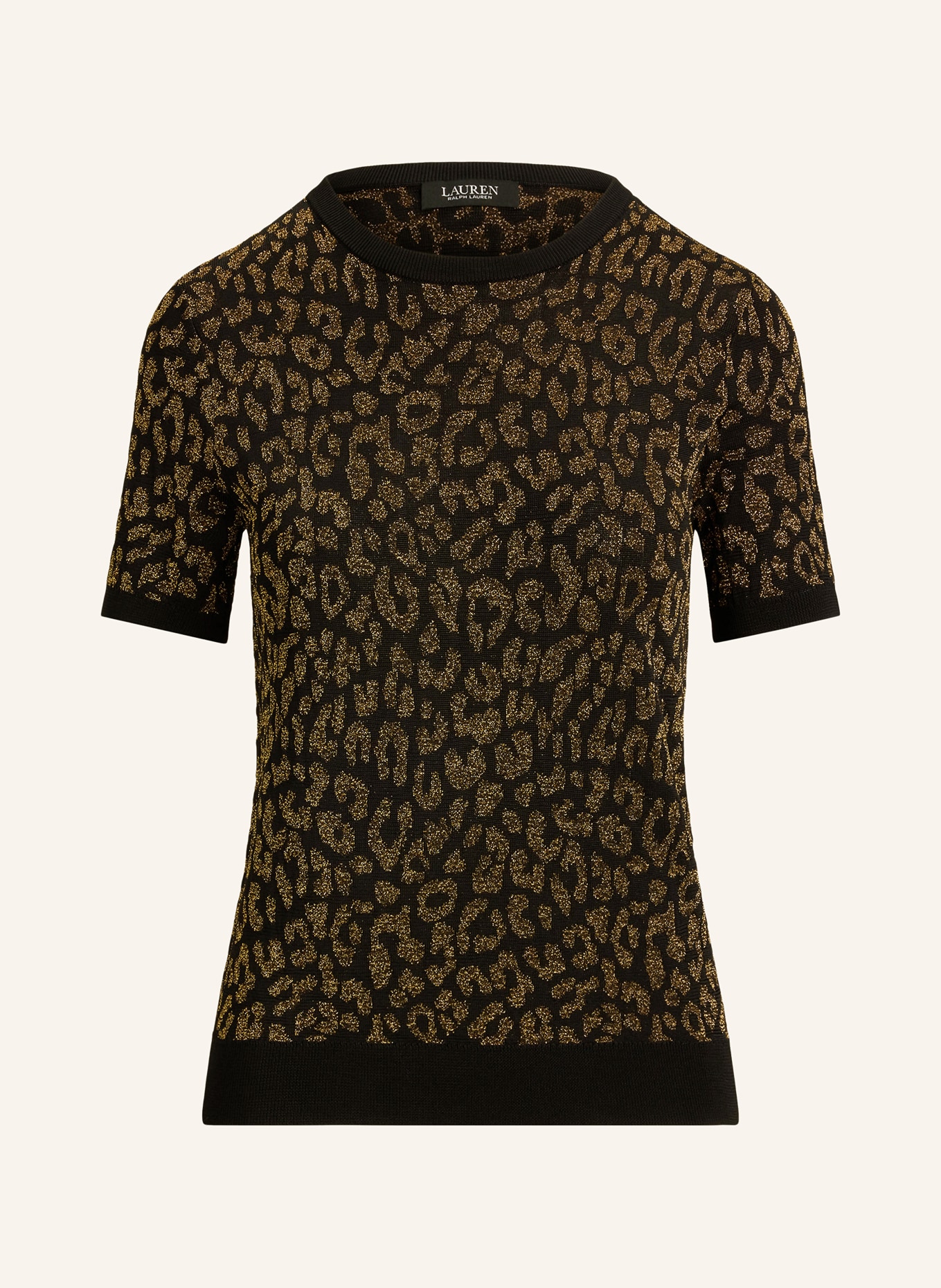 LAUREN RALPH LAUREN Strickshirt mit Glitzergarn: SCHWARZ / GOLD