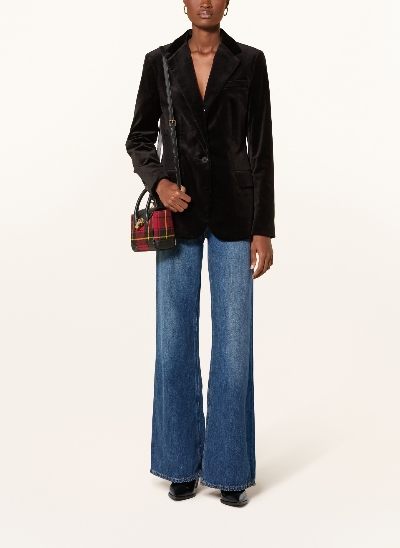 LAUREN RALPH LAUREN Samtblazer: SCHWARZ