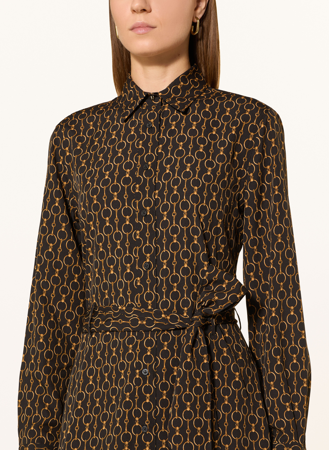 LAUREN RALPH LAUREN Hemdblusenkleid: SCHWARZ / GOLD