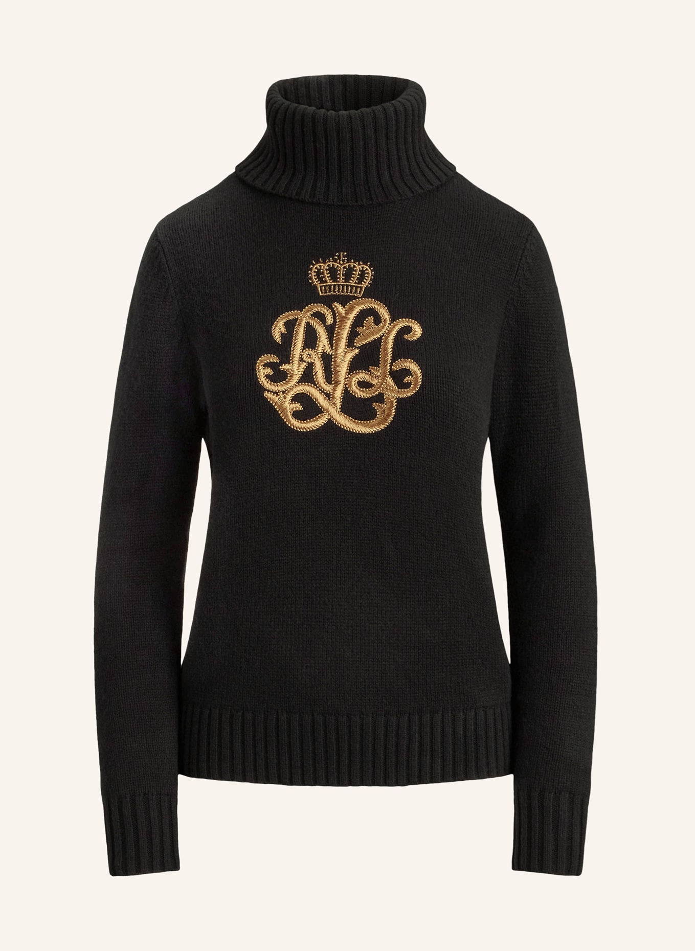 LAUREN RALPH LAUREN Rollkragenpullover: SCHWARZ / GOLD