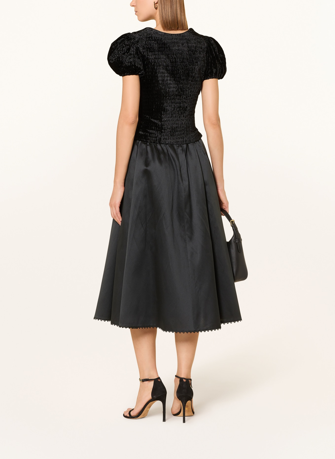 KINGA MATHE Trachtenmieder JUNA aus Samt: SCHWARZ / GOLD