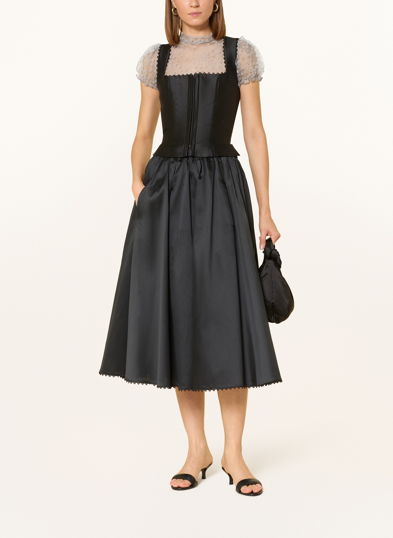 KINGA MATHE Dirndlbluse LENI: GRAU