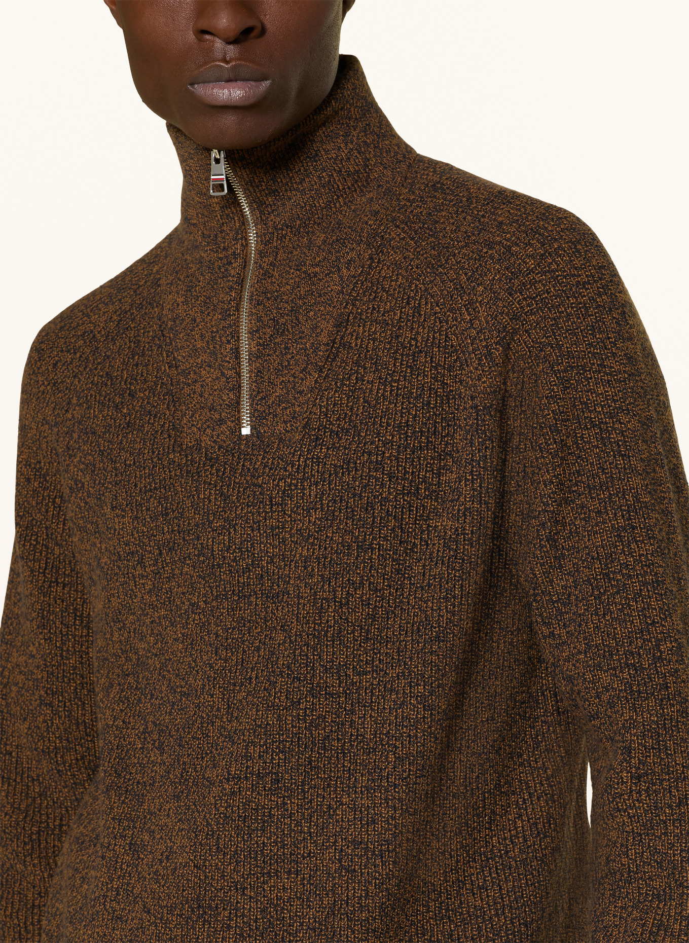 TOMMY HILFIGER Troyer: BROWN / BLACK