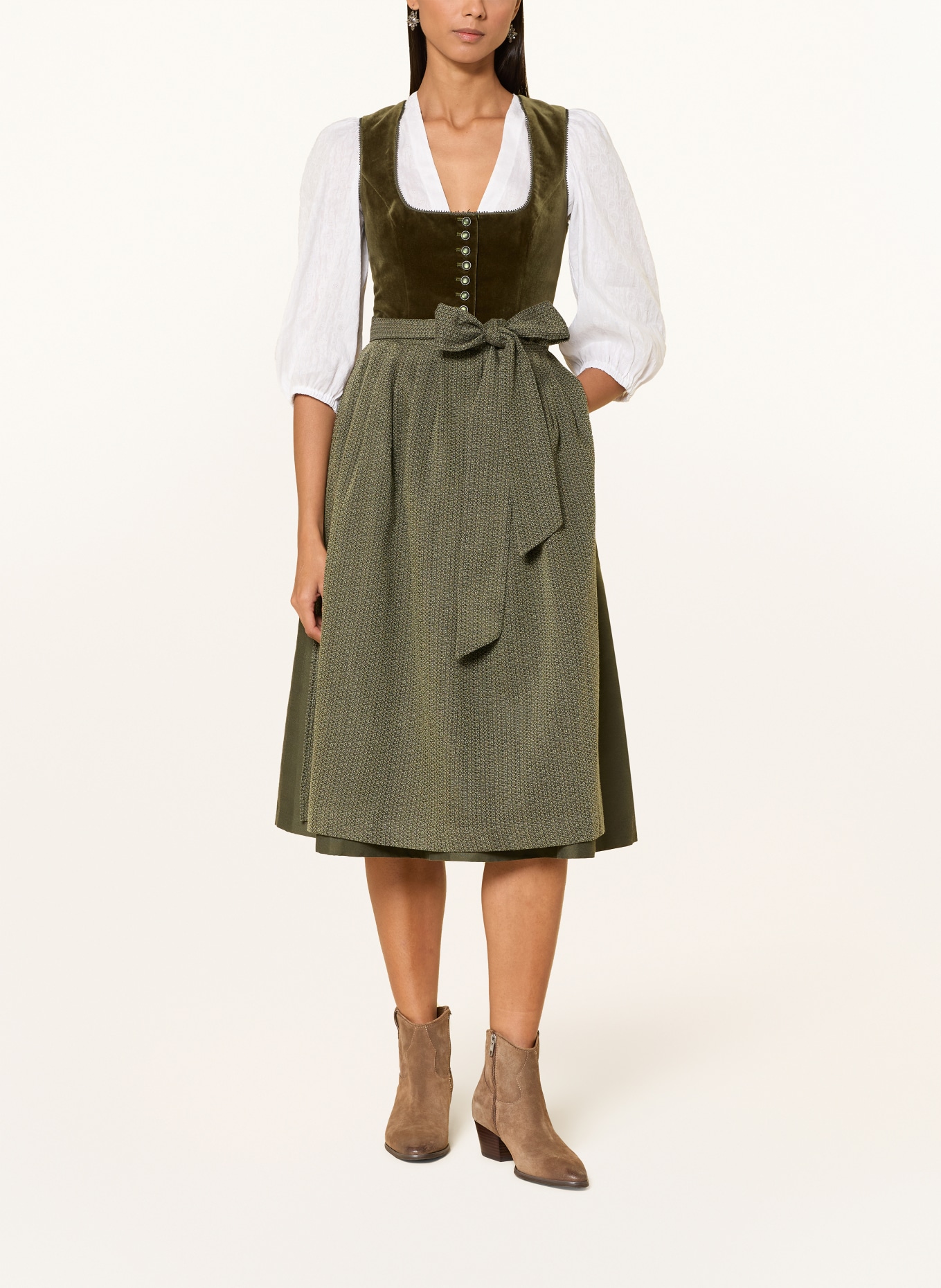 Heimatglück Tracht Dirndlbluse VIVI mit 3/4-Amr: WEISS