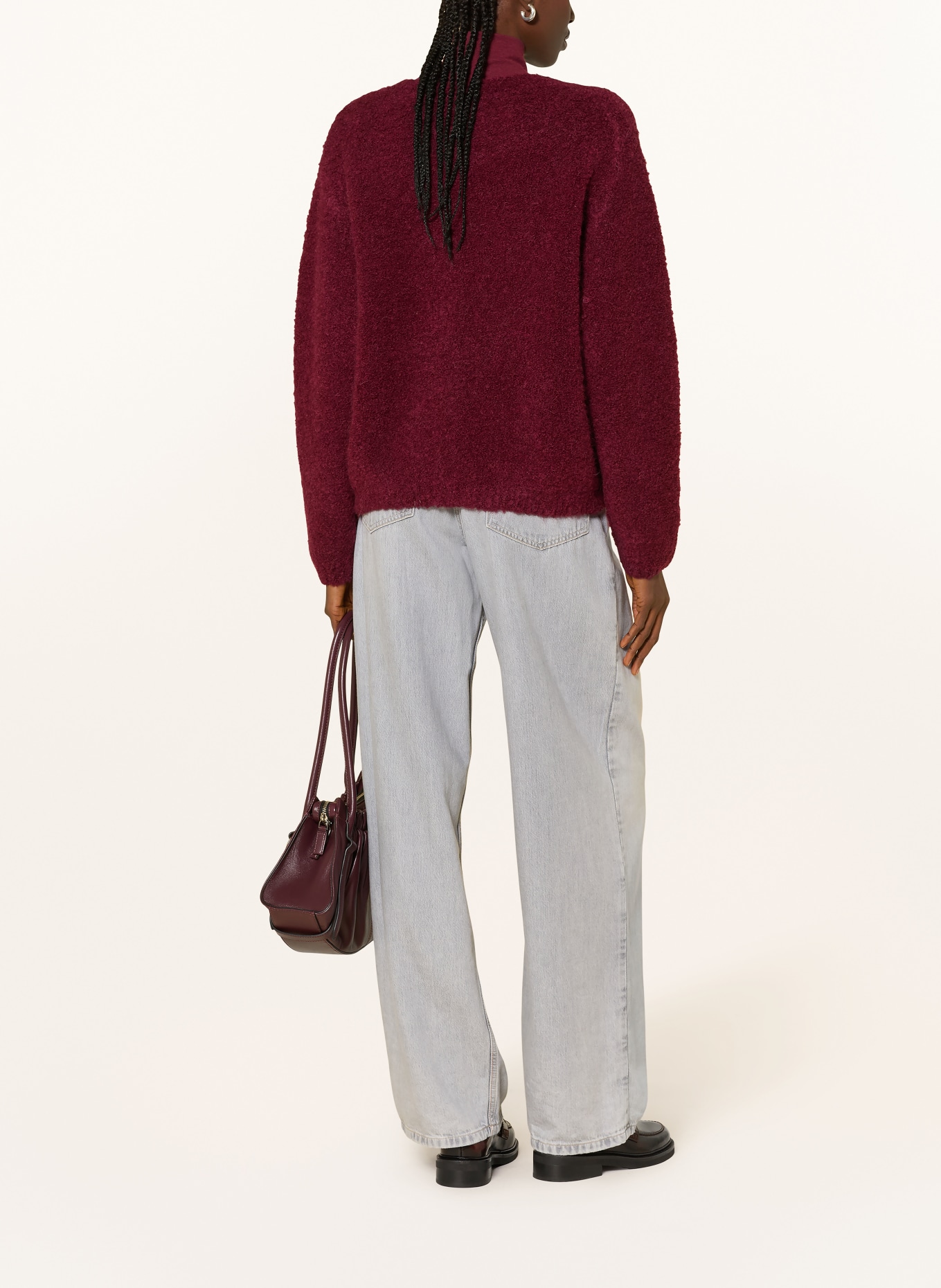 American Vintage Sweter ZOLLY: CIEMNOCZERWONY