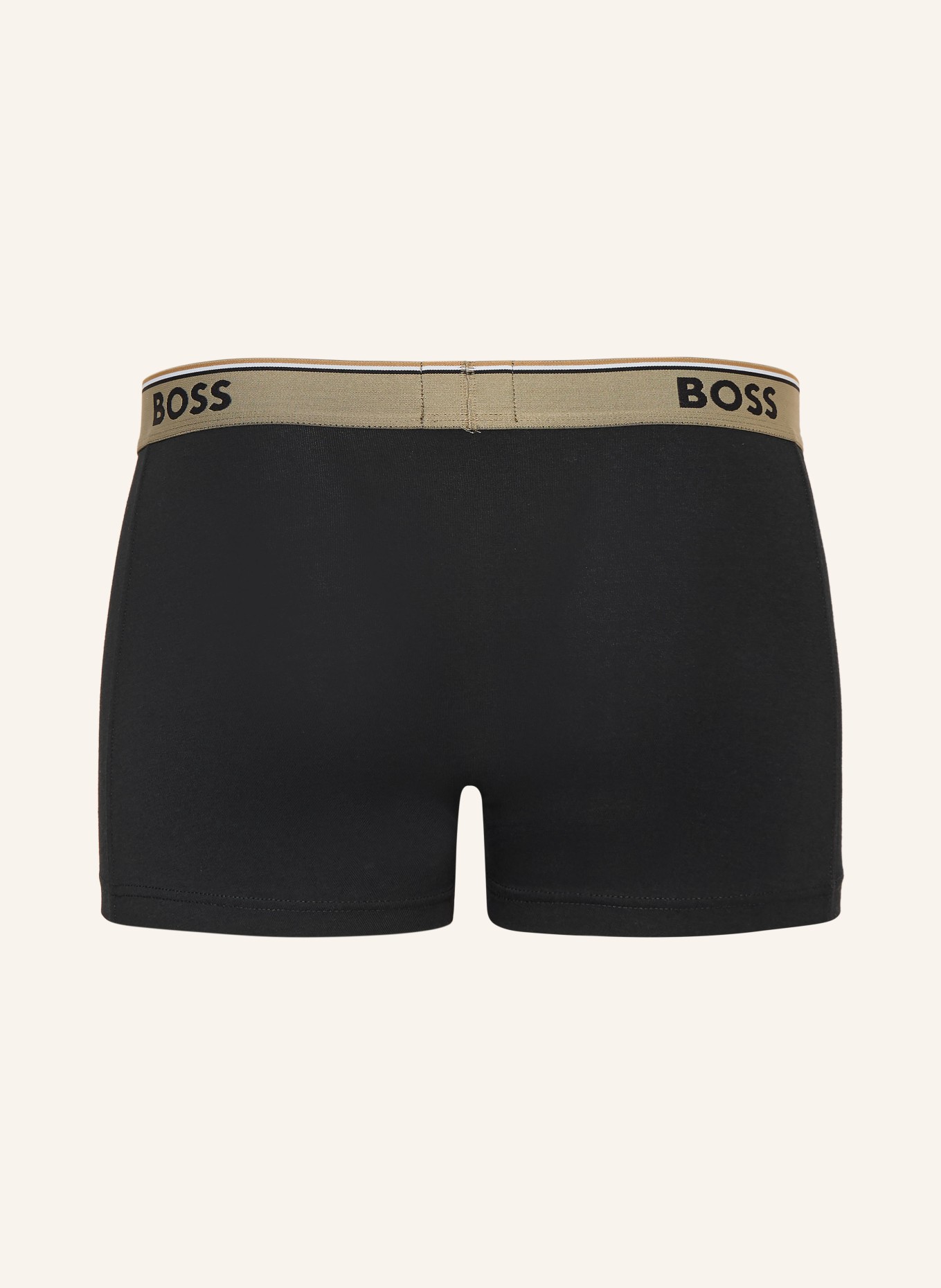 BOSS 3er-Pack Boxershorts POWER: SCHWARZ / KHAKI / WEISS