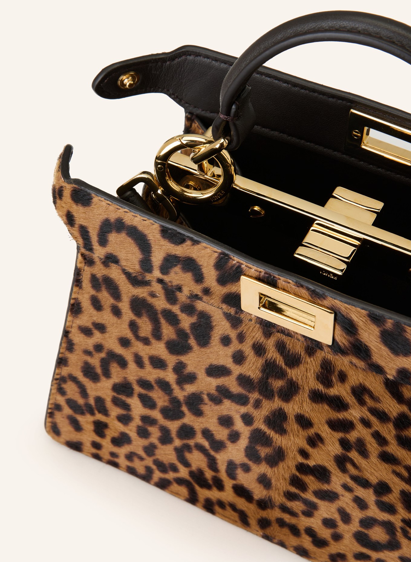 FENDI Torebka PEEKABOO ISEEU: KONIAKOWY / CIEMNOBRĄZOWY