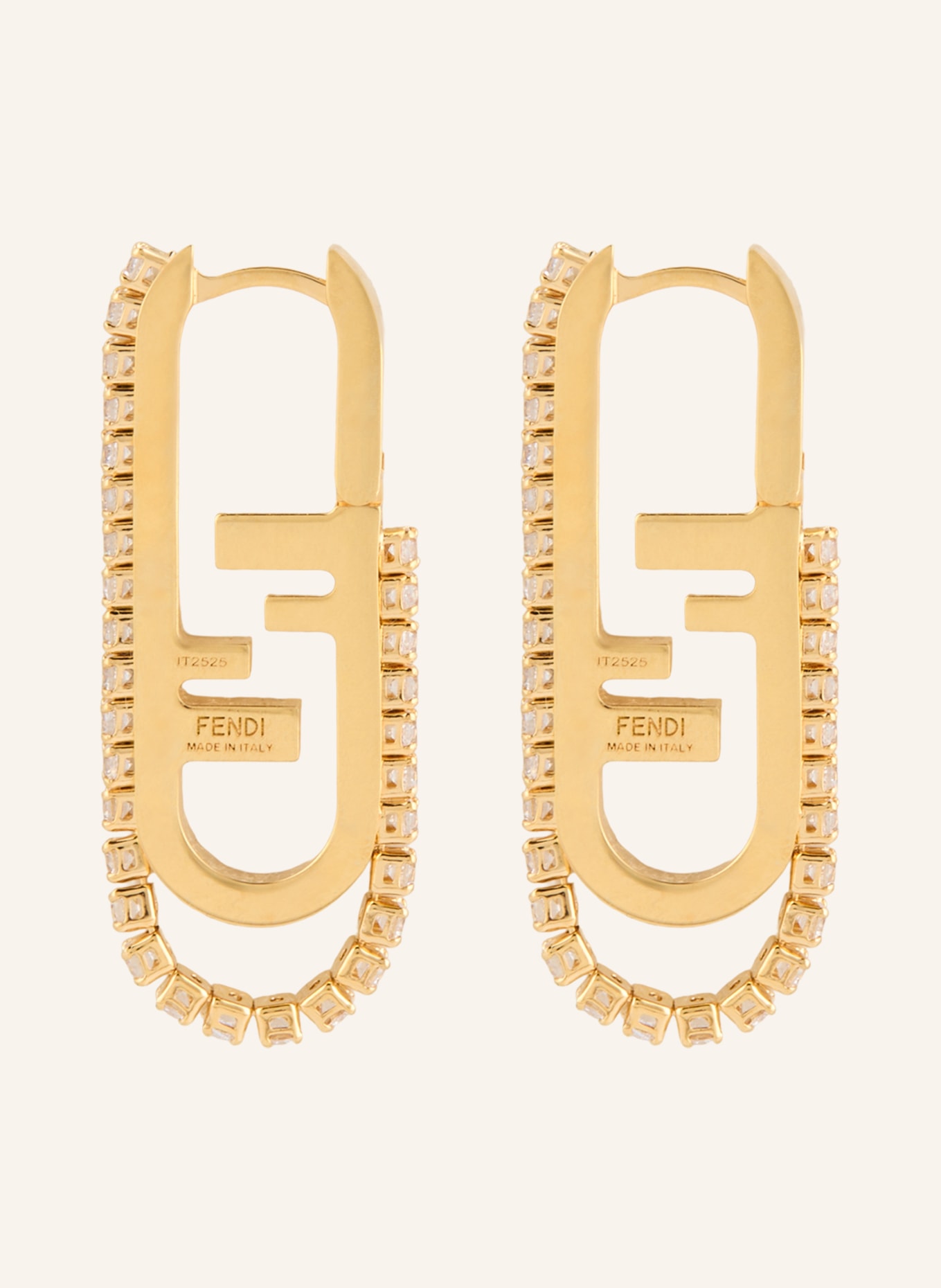 FENDI O'LOCK earrings: GOLD / WHITE