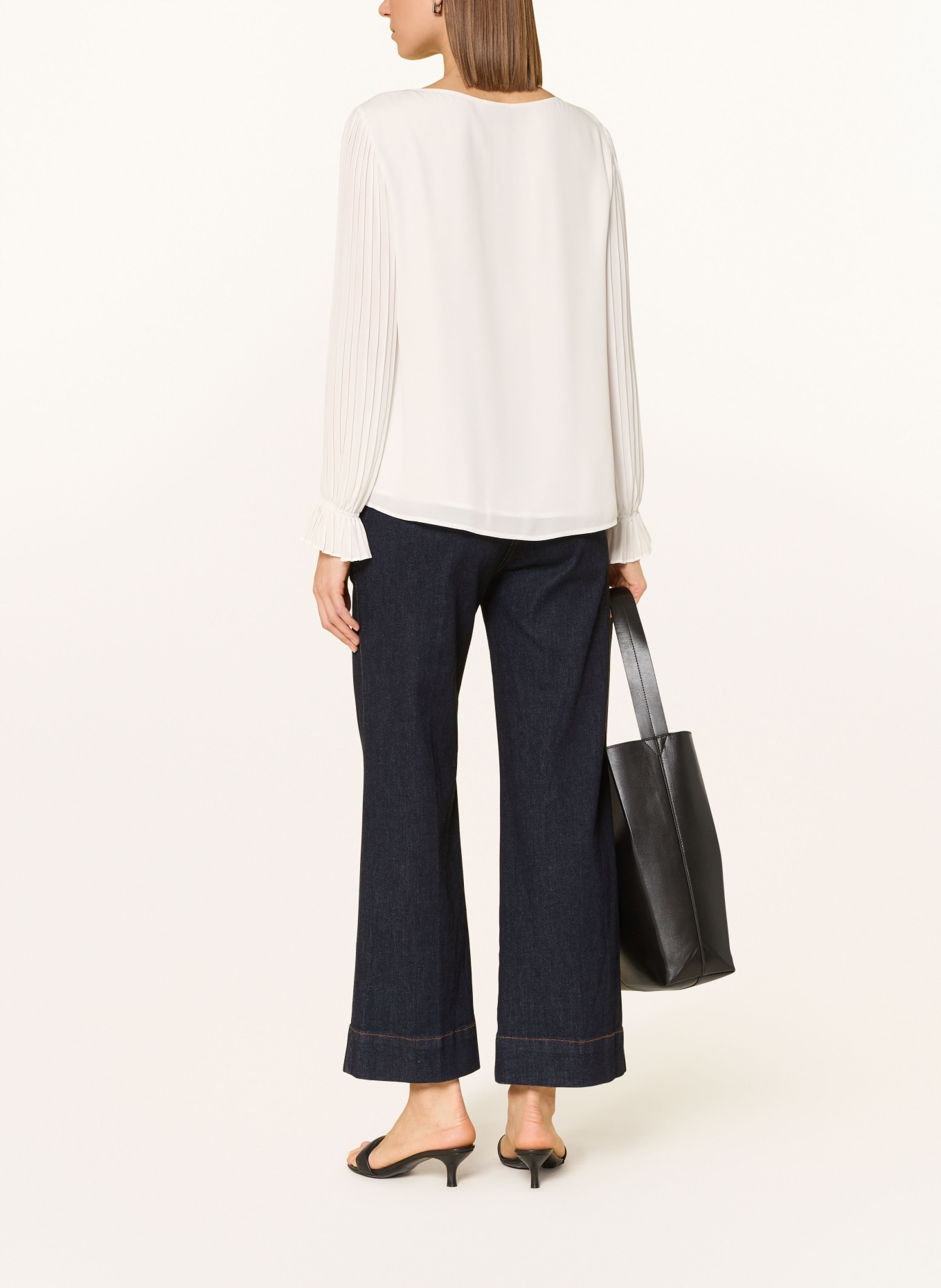 s.Oliver BLACK LABEL Blusenshirt mit Plissees: WEISS