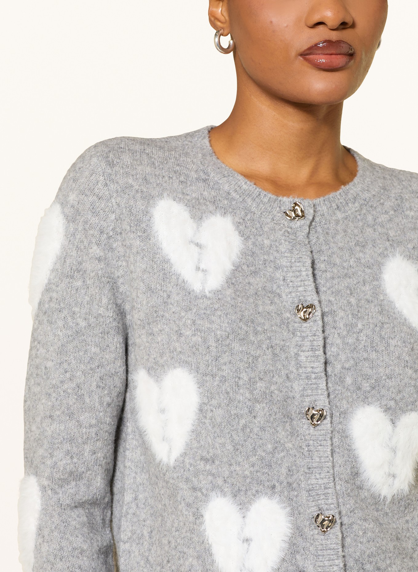 Princess GOES HOLLYWOOD Strickjacke: HELLGRAU / WEISS