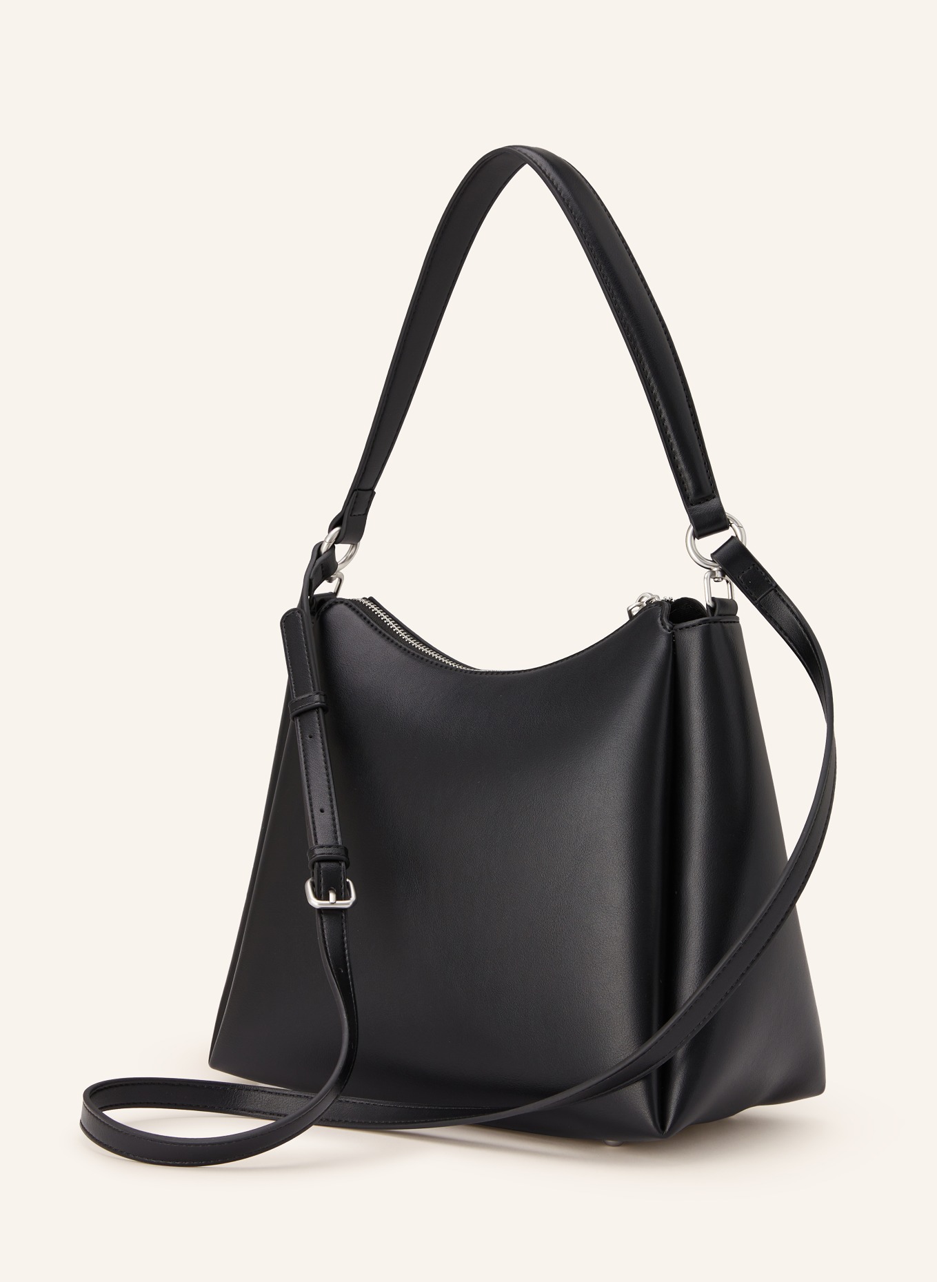 SEIDENFELT Schultertasche SANDVE: SCHWARZ / SILBER