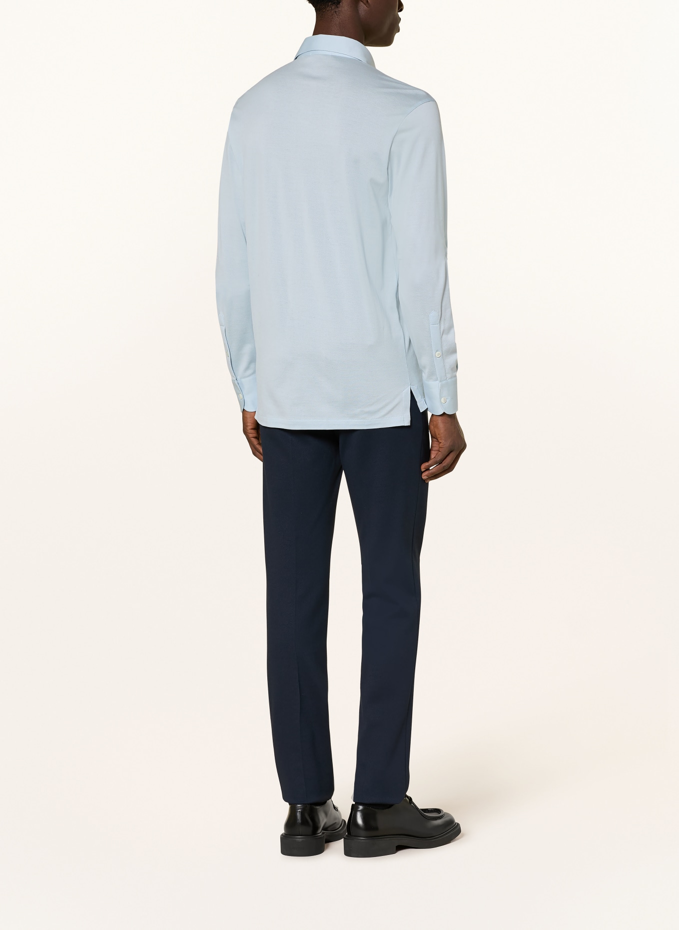 Stefan Brandt Piqué-Hemd LUCIEL Regular Fit: HELLBLAU