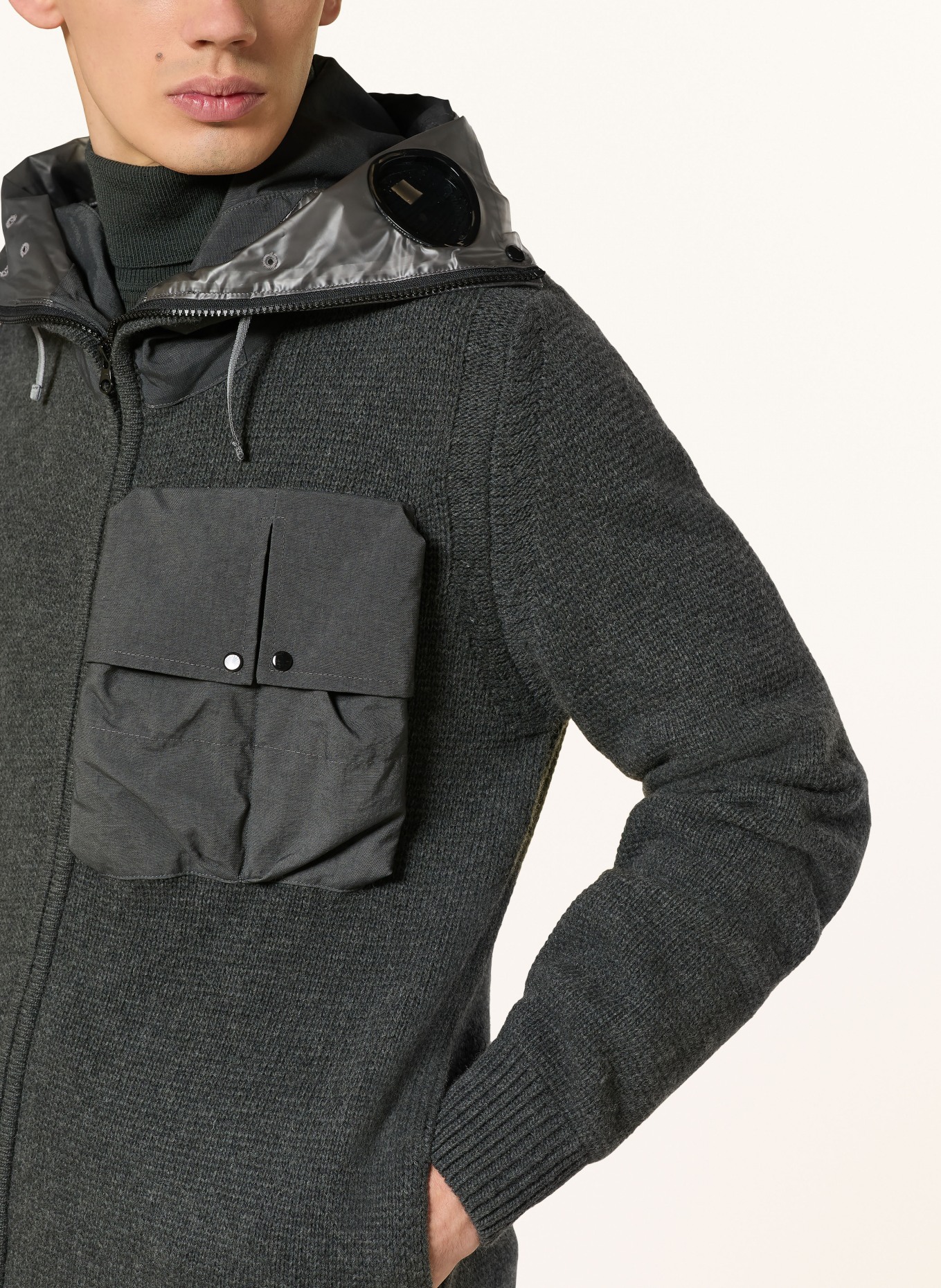 C.P. COMPANY Strickjacke: DUNKELGRAU