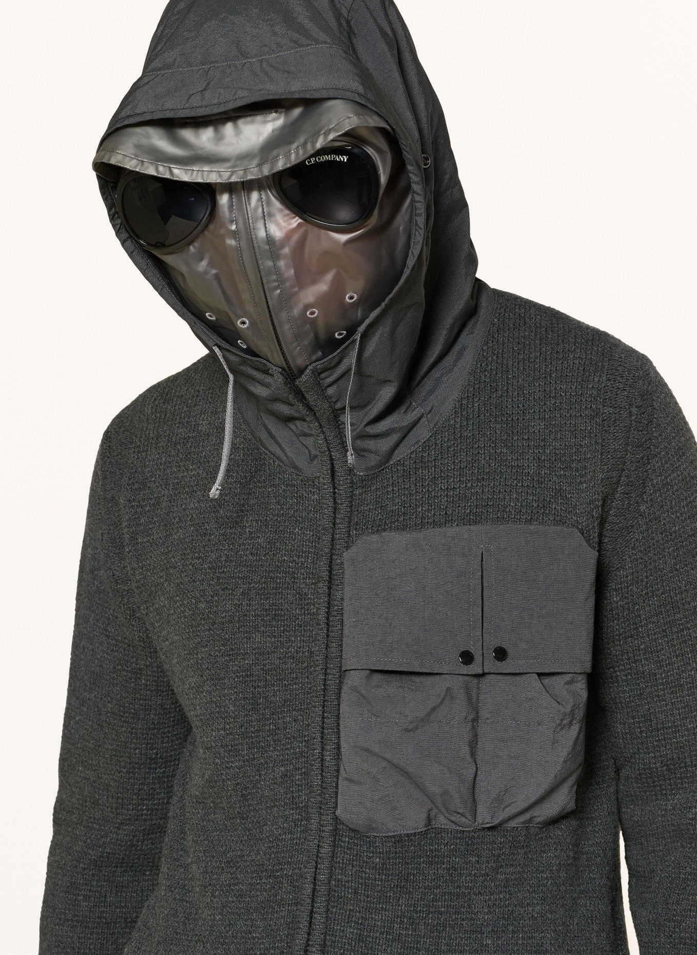 C.P. COMPANY Strickjacke: DUNKELGRAU