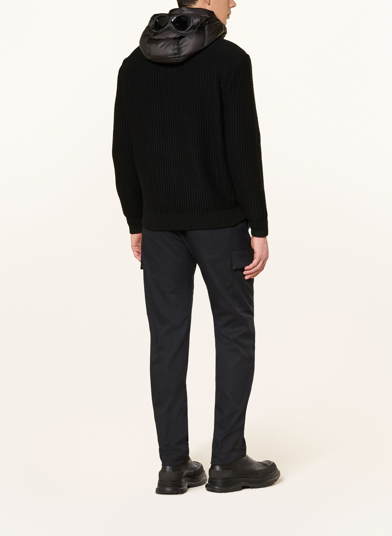 C.P. COMPANY Steppjacke im Materialmix: SCHWARZ