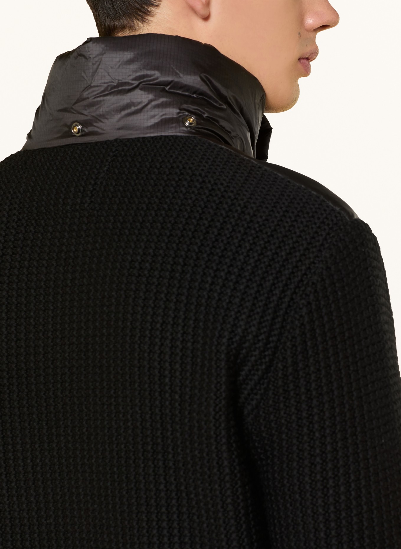 C.P. COMPANY Steppjacke im Materialmix: SCHWARZ