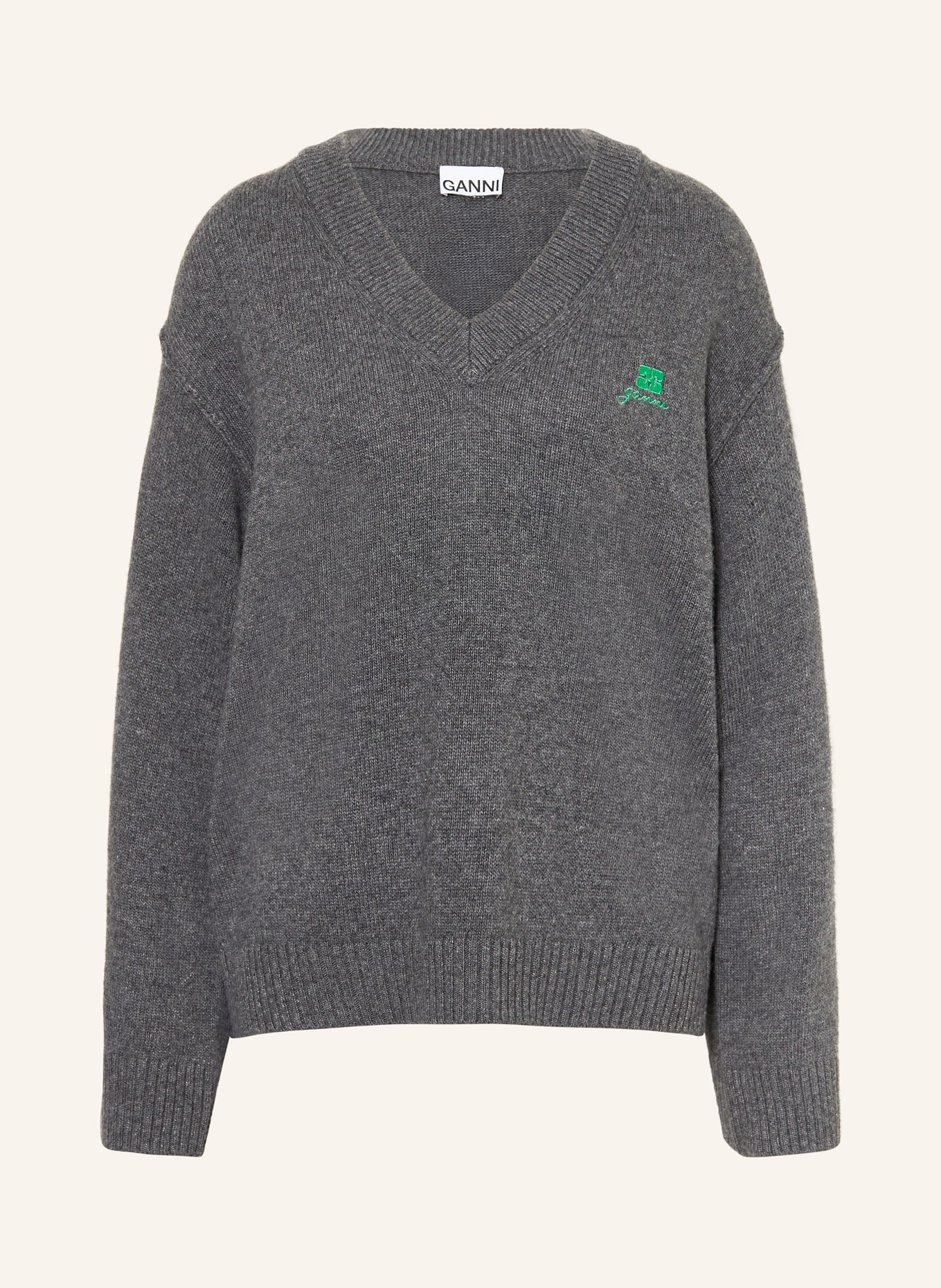 GANNI Pullover: GRAU