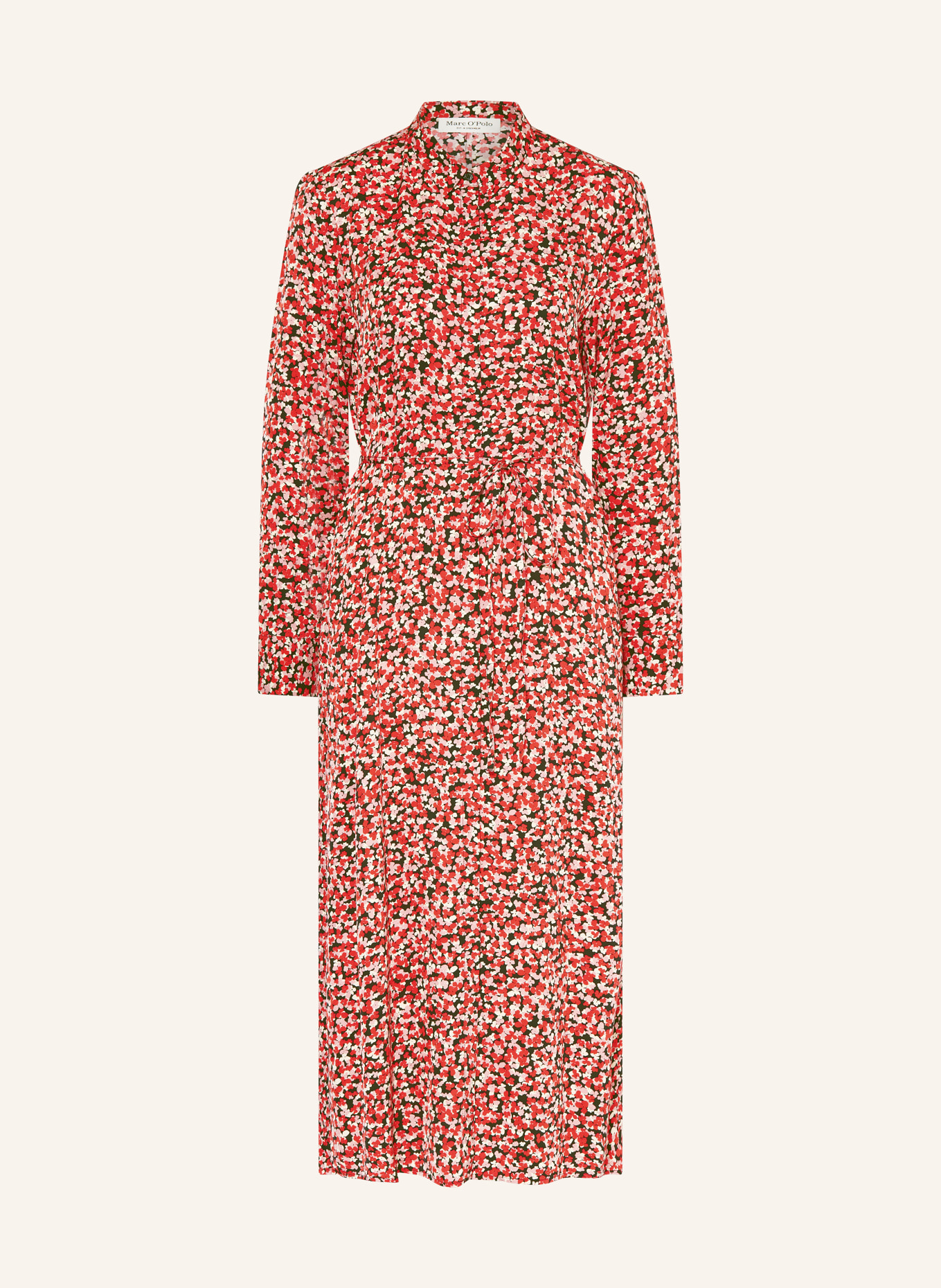 Marc O'Polo Hemdblusenkleid: ROT / WEISS / SCHWARZ