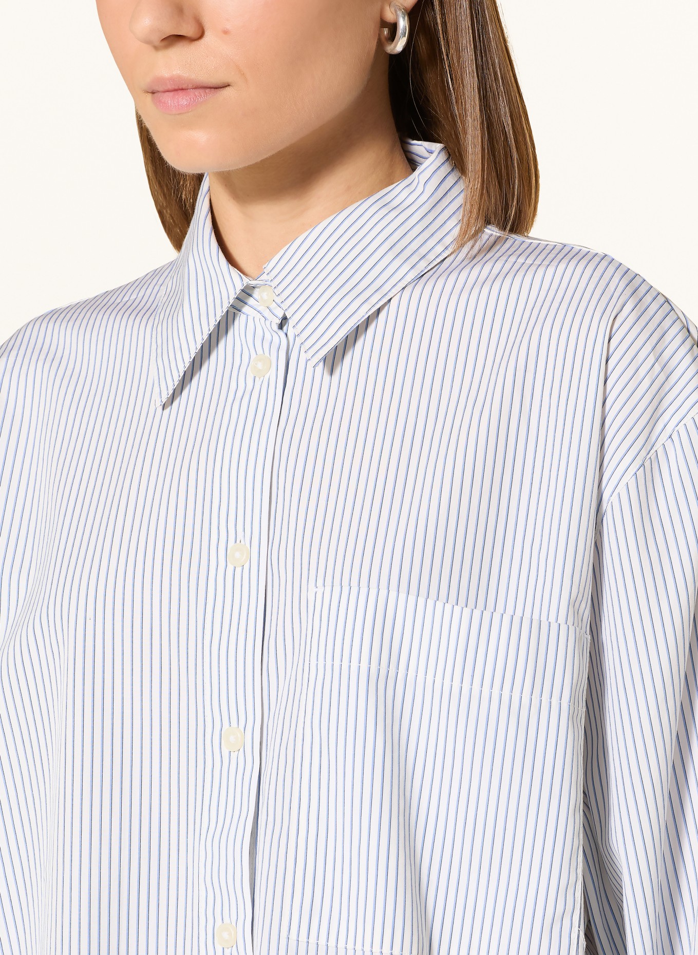 Marc O'Polo Hemdbluse: BLAU / DUNKELBLAU / WEISS