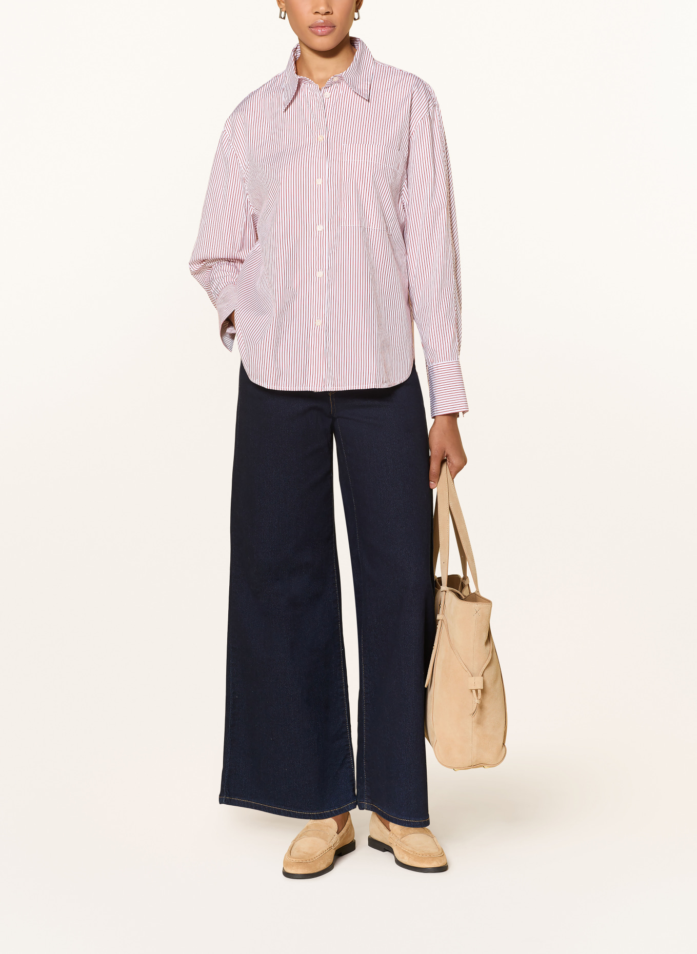 Marc O'Polo shirt blouse: WHITE / RED