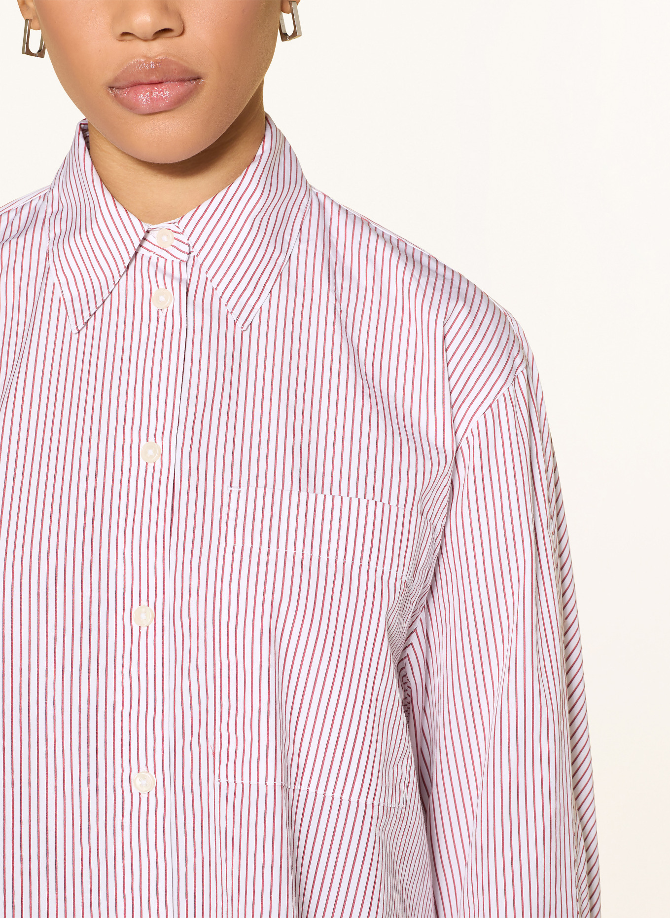 Marc O'Polo shirt blouse: WHITE / RED