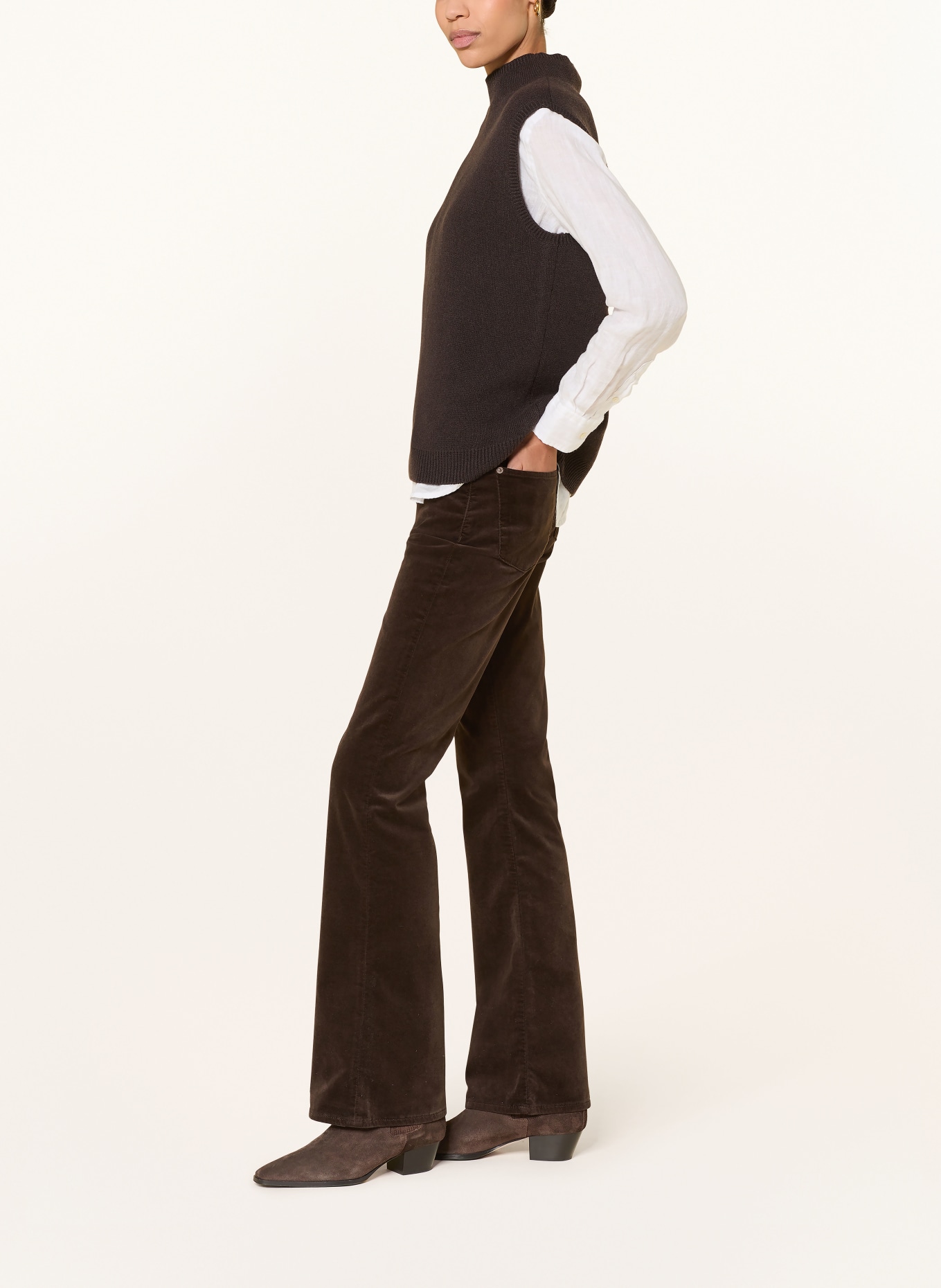 7 for all mankind Bootcut-Hose THE LEGGY BOOTCUT aus Samt: 21F Velvet Chocolate