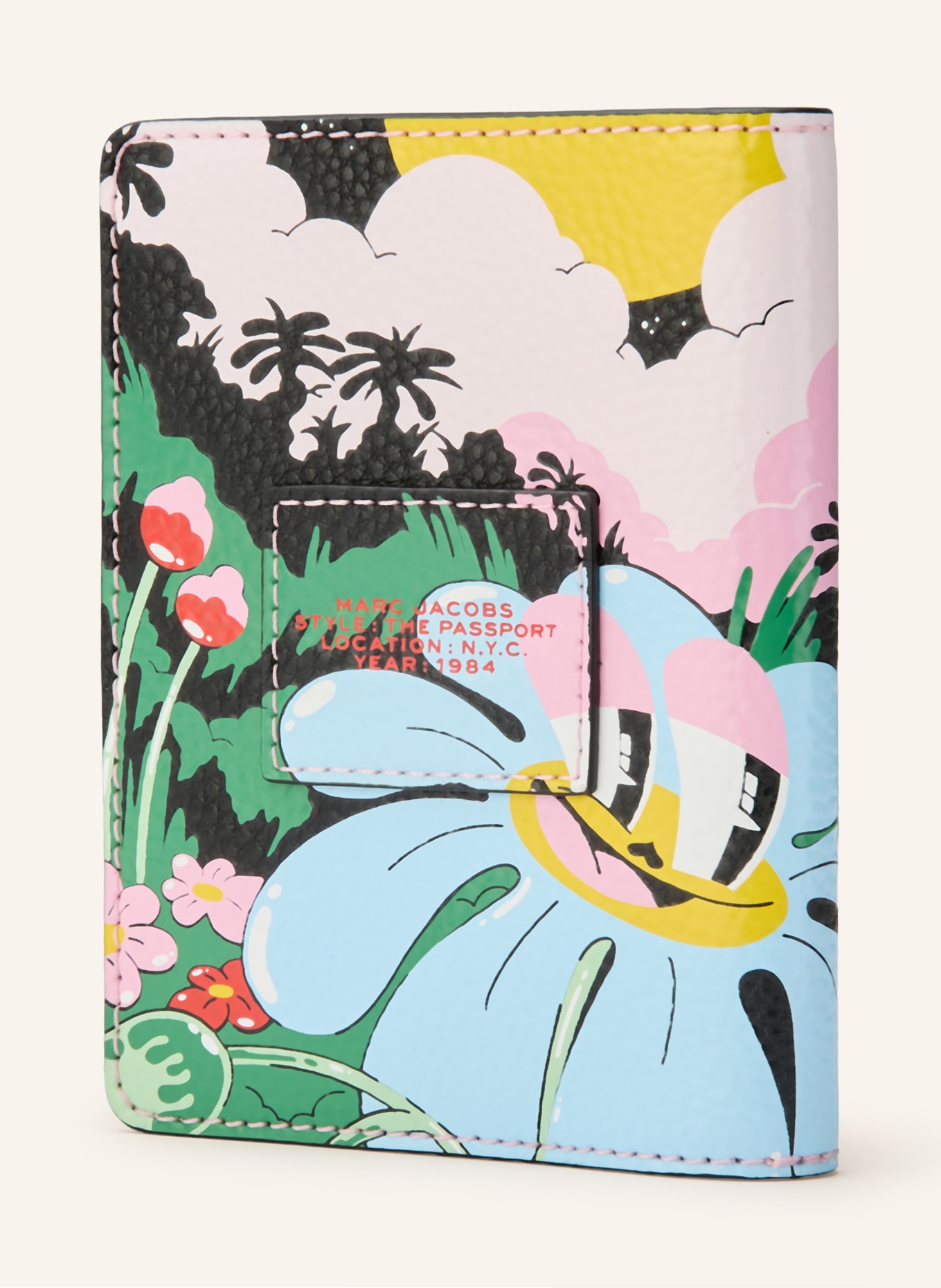 MARC JACOBS Kartenetui THE PASSPORT CASE FLOWERS: ROSA / GRÜN