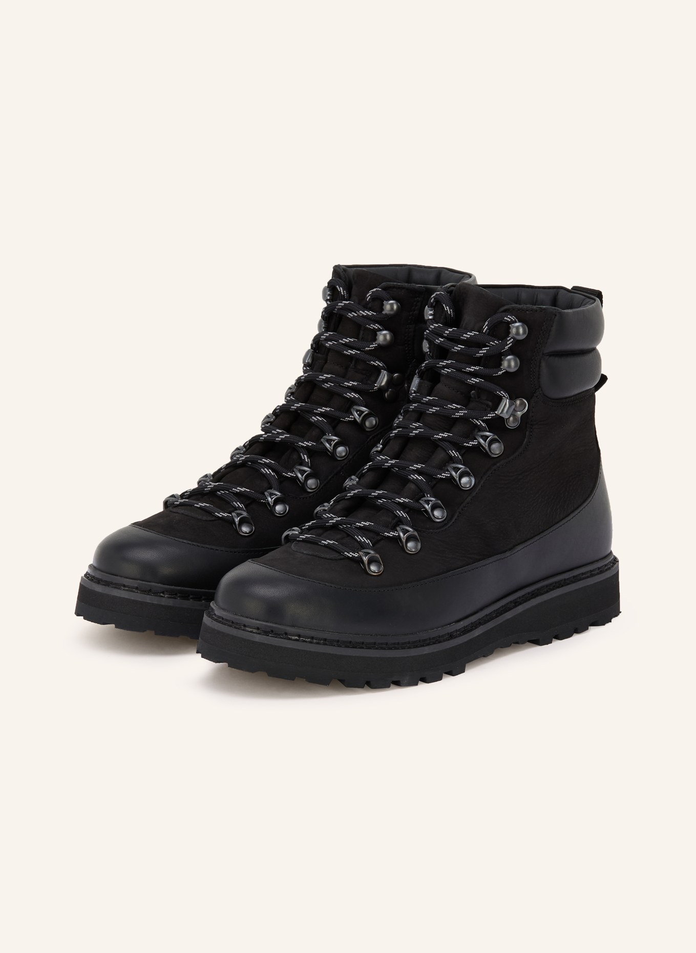 mono lace-up boots: BLACK