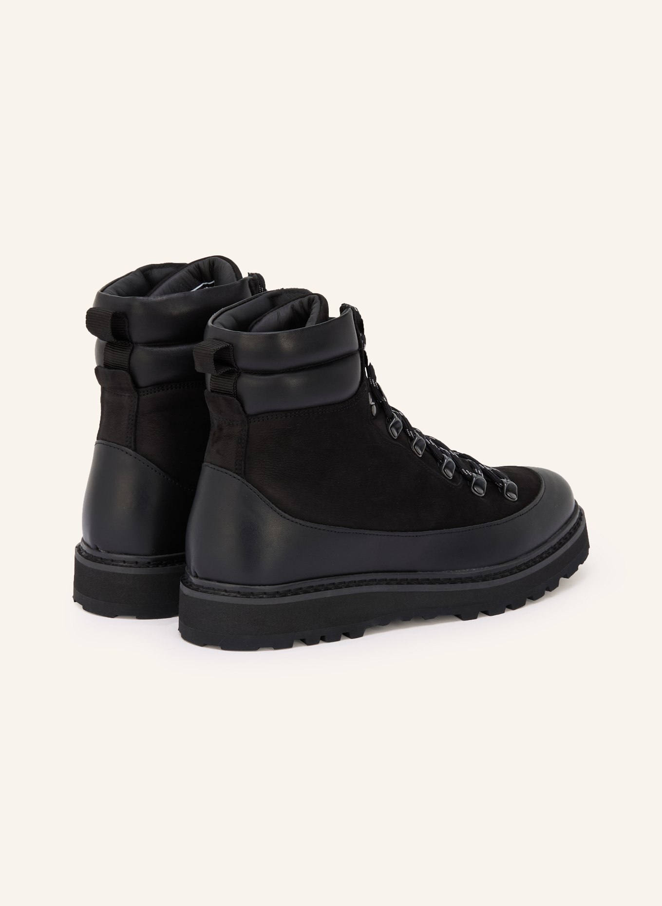 mono lace-up boots: BLACK