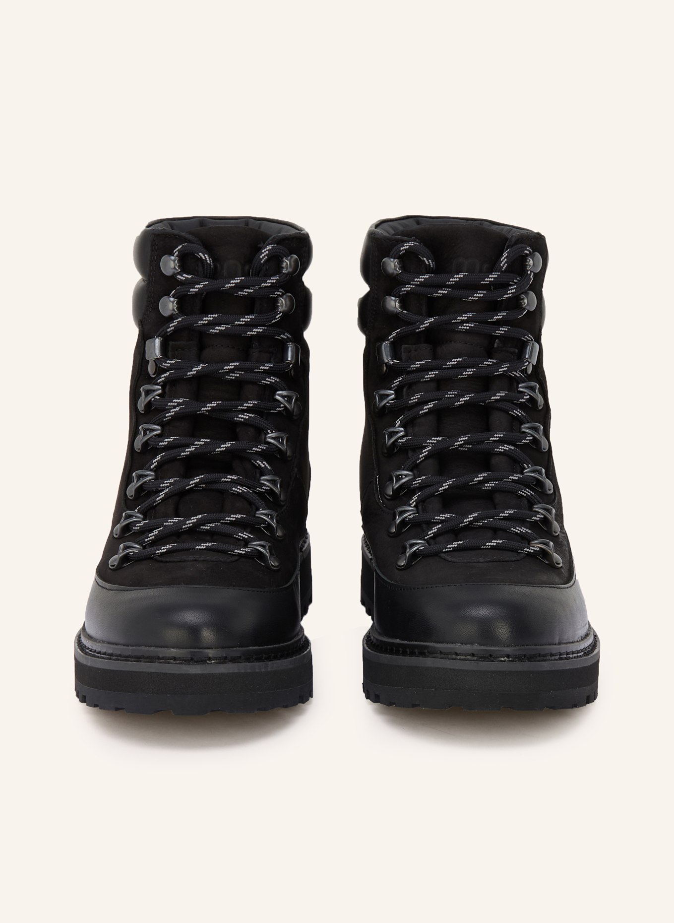 mono lace-up boots: BLACK