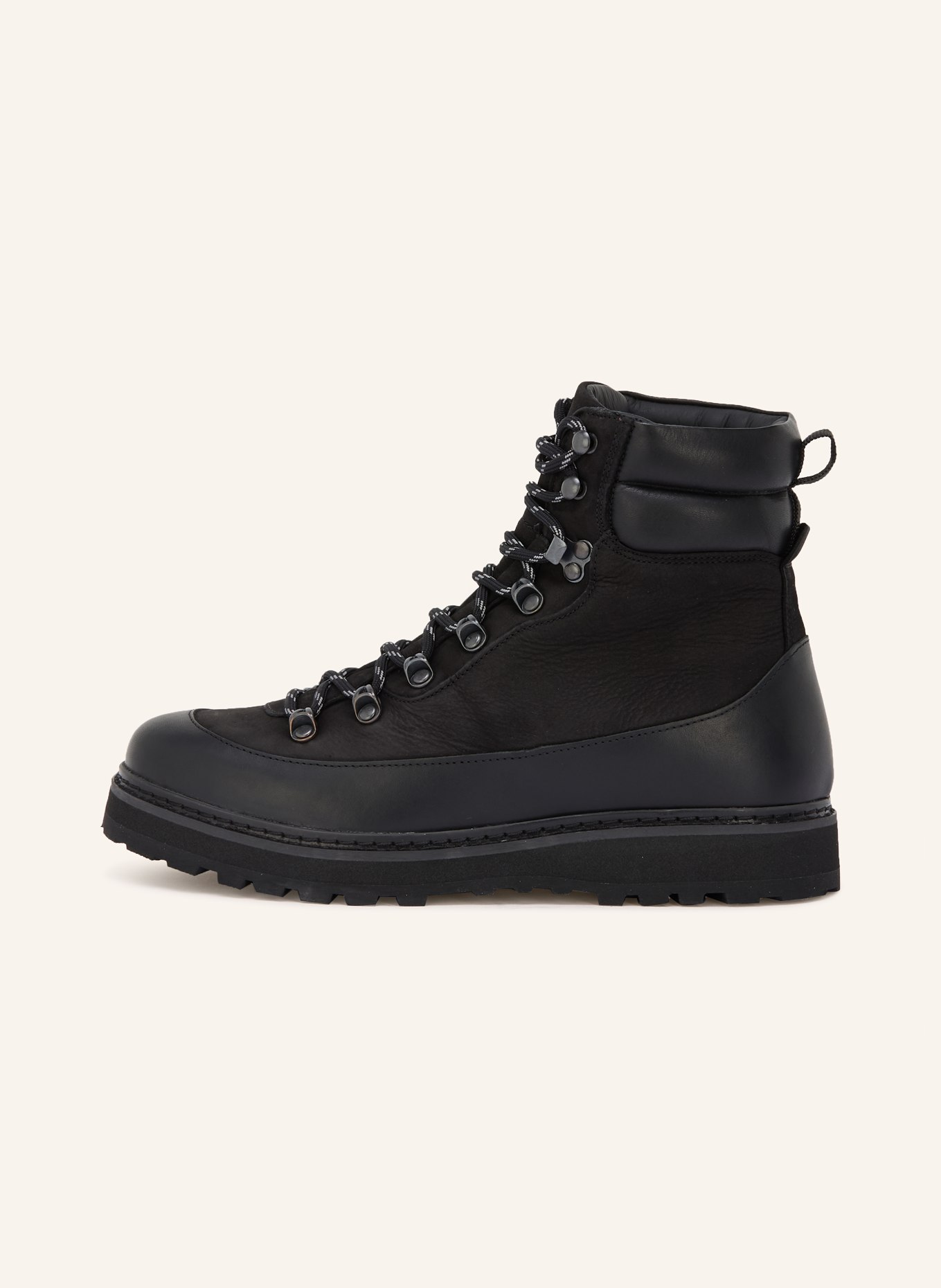 mono lace-up boots: BLACK
