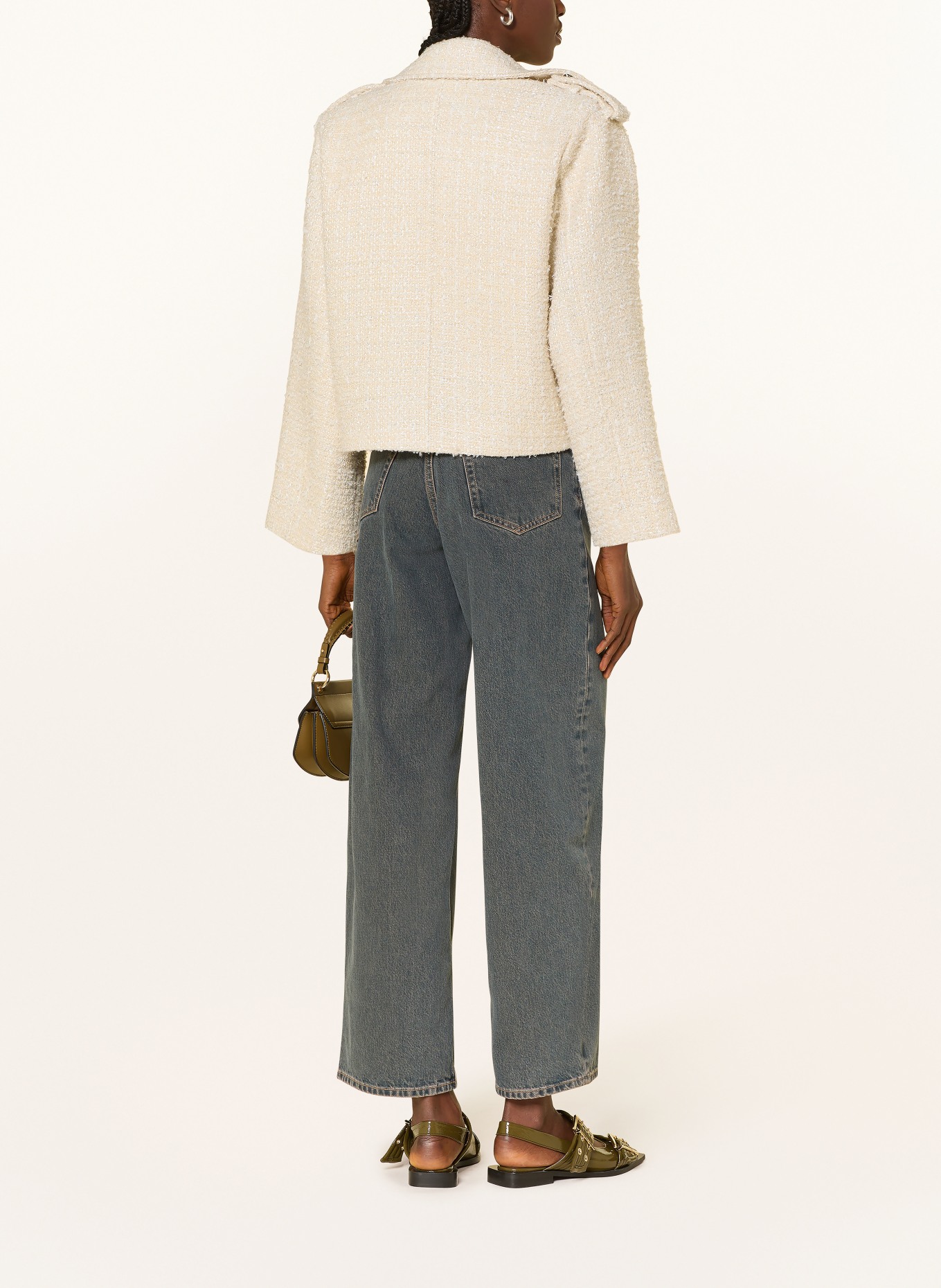 MRS & HUGS Trench-Jacke aus Bouclé: CREME