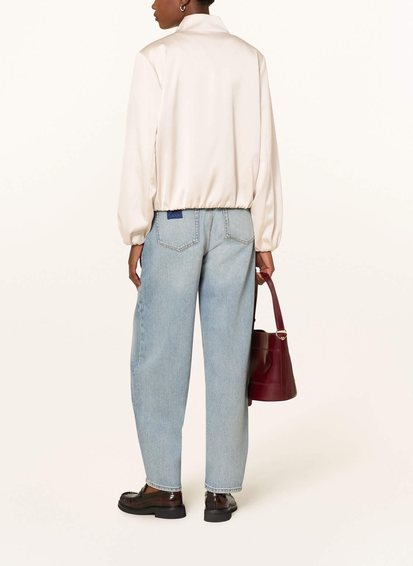 MRS & HUGS satin jacket: CREAM