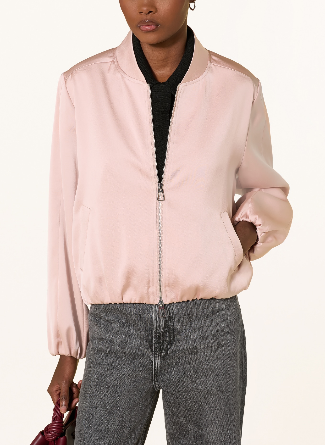 MRS & HUGS satin jacket: ROSE