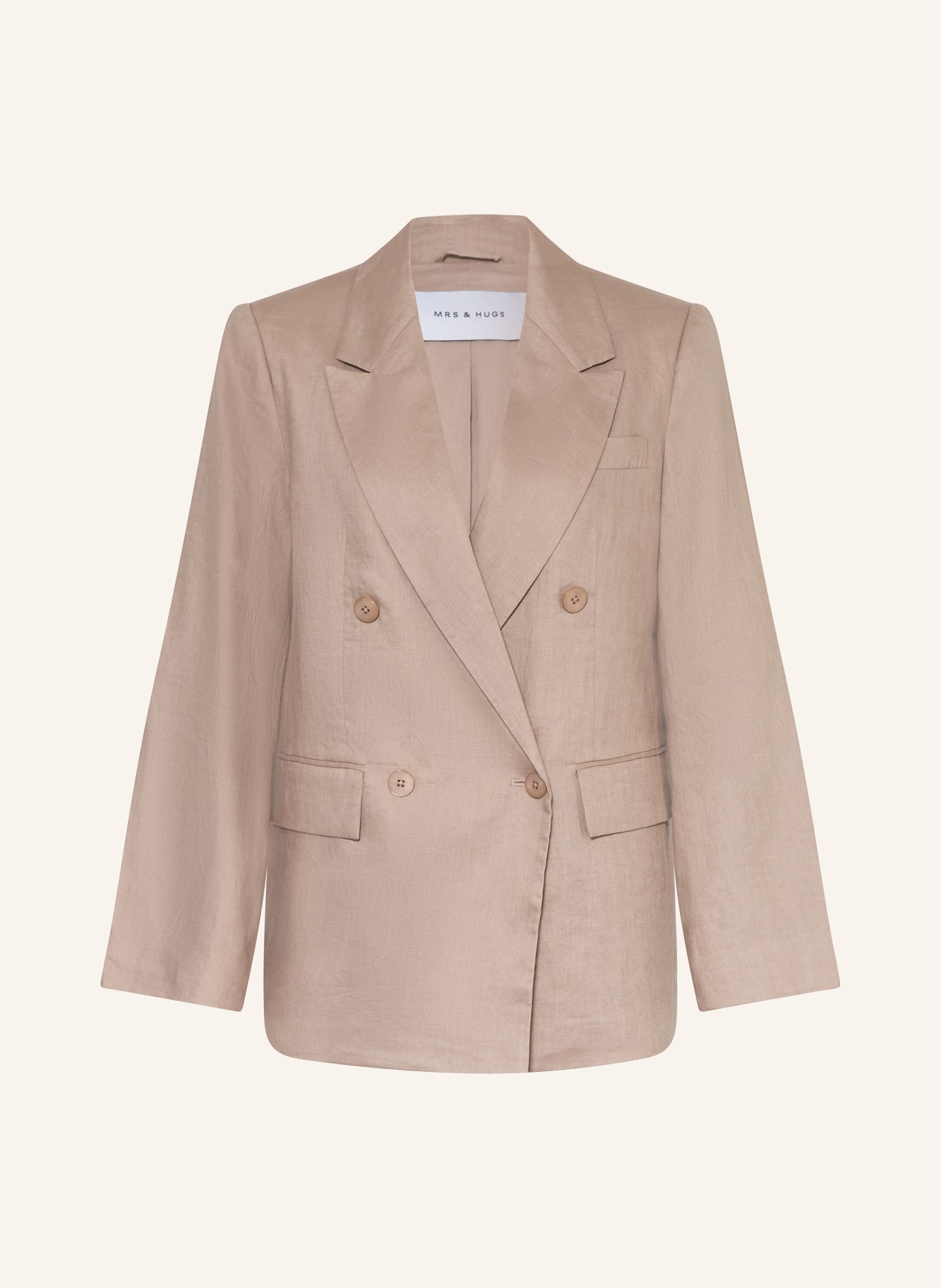 MRS & HUGS blazer en lin: TAUPE