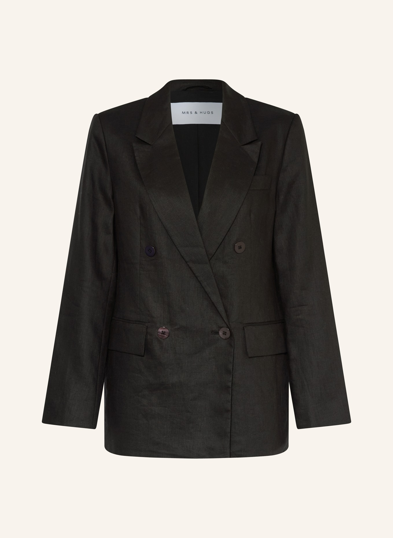 MRS & HUGS blazer en lin: NOIR