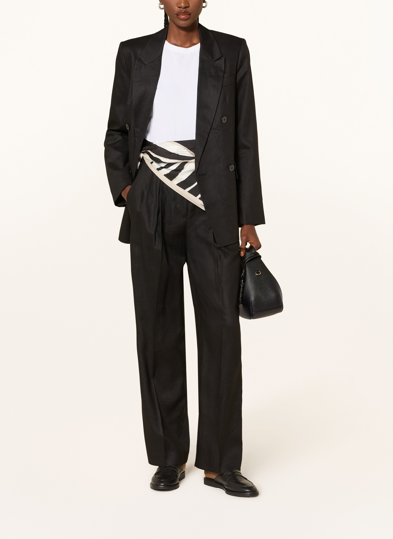 MRS & HUGS blazer en lin: NOIR