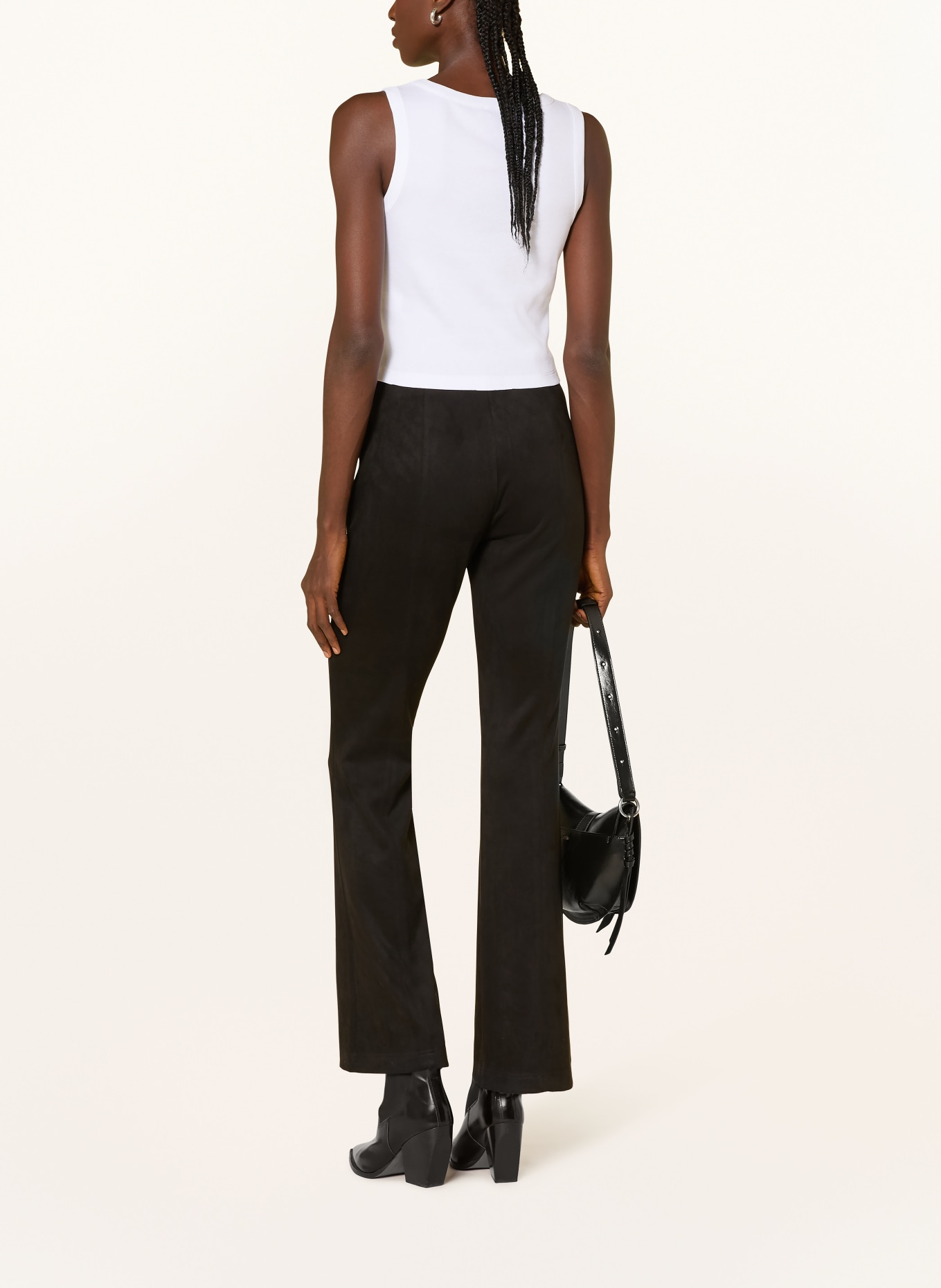 MRS & HUGS Pantalon aspect cuir: NOIR