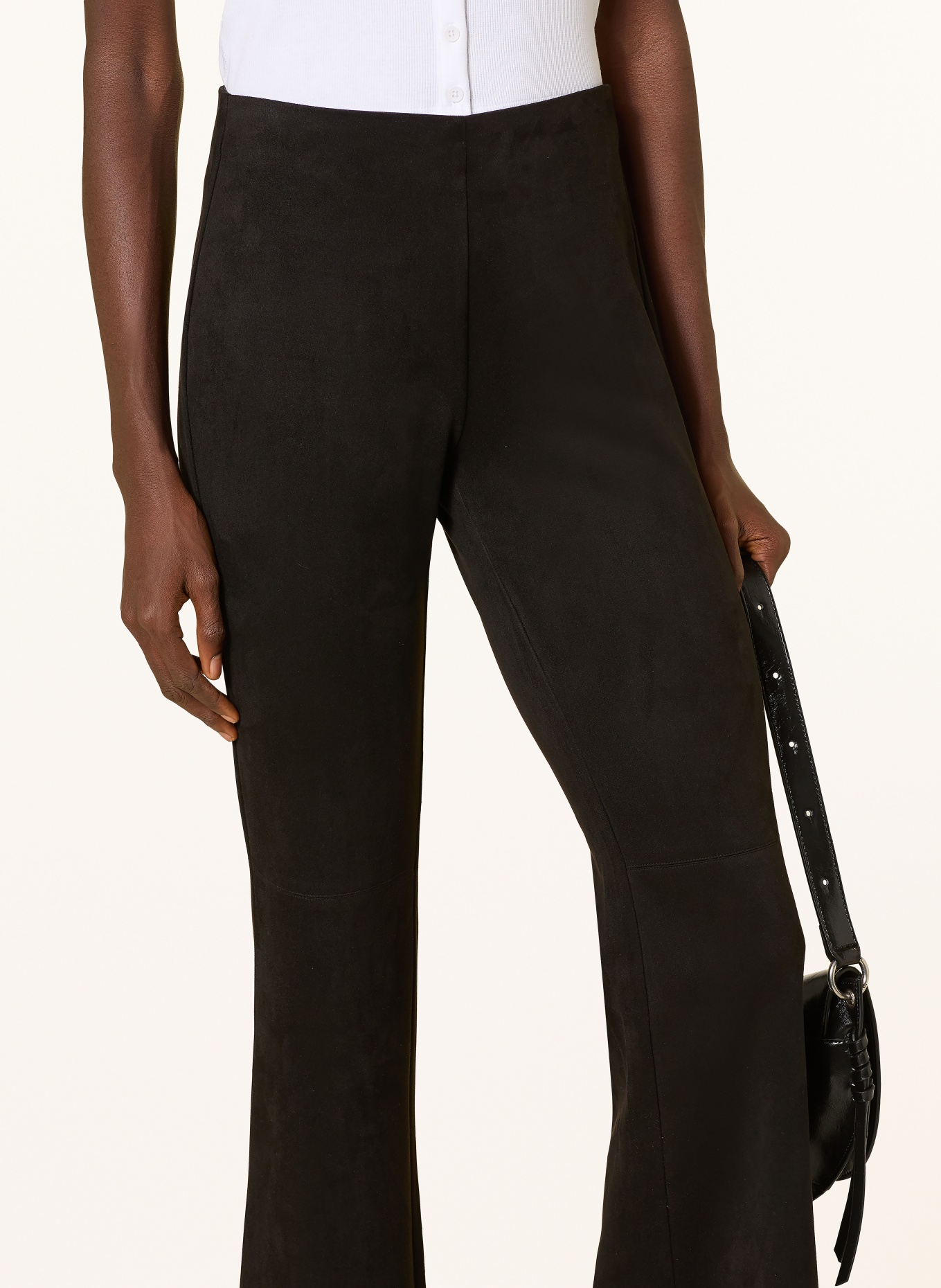 MRS & HUGS Pantalon aspect cuir: NOIR